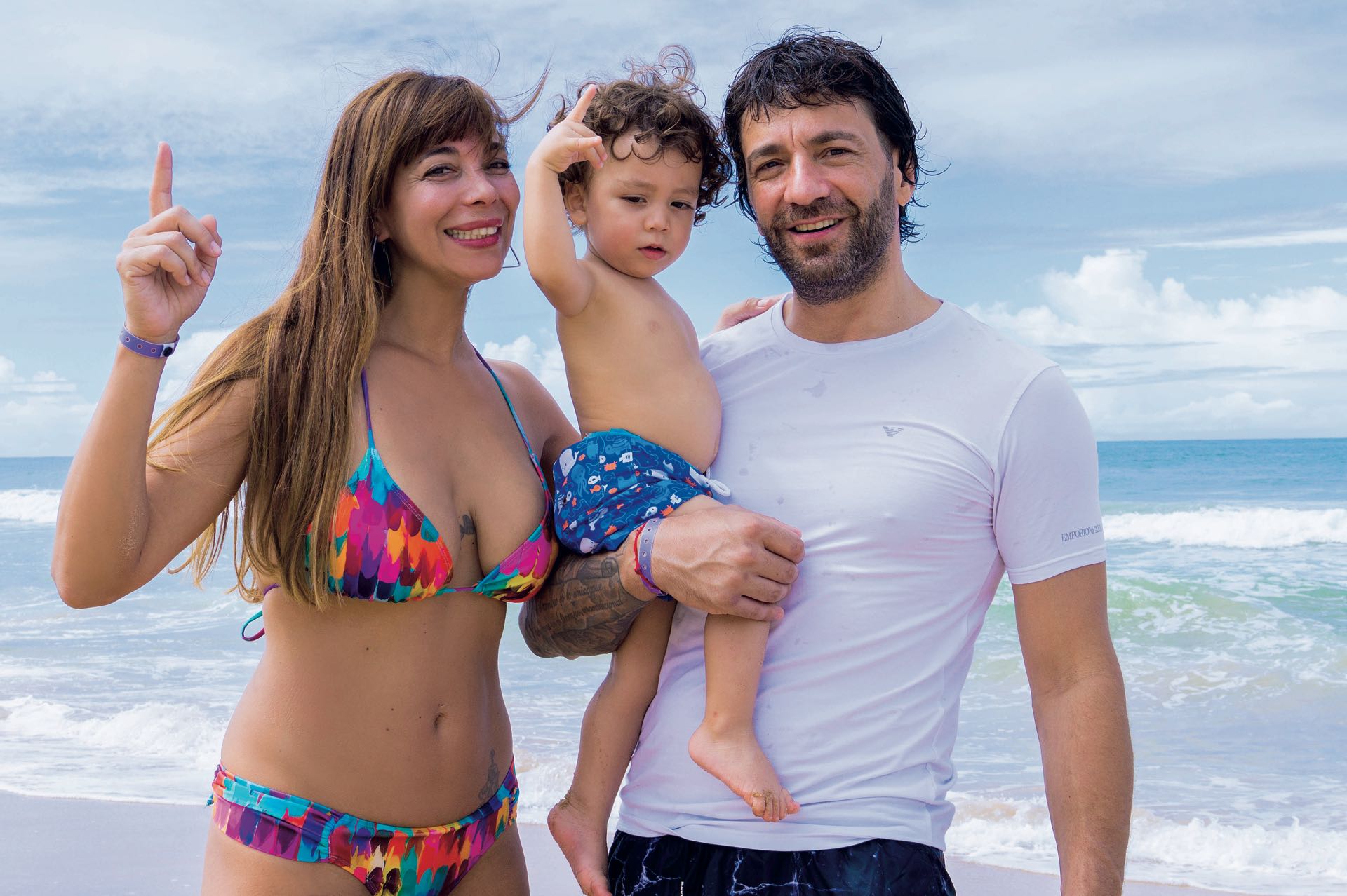 Ximena Capristo, Gustavo Conti y el pequeño Félix.