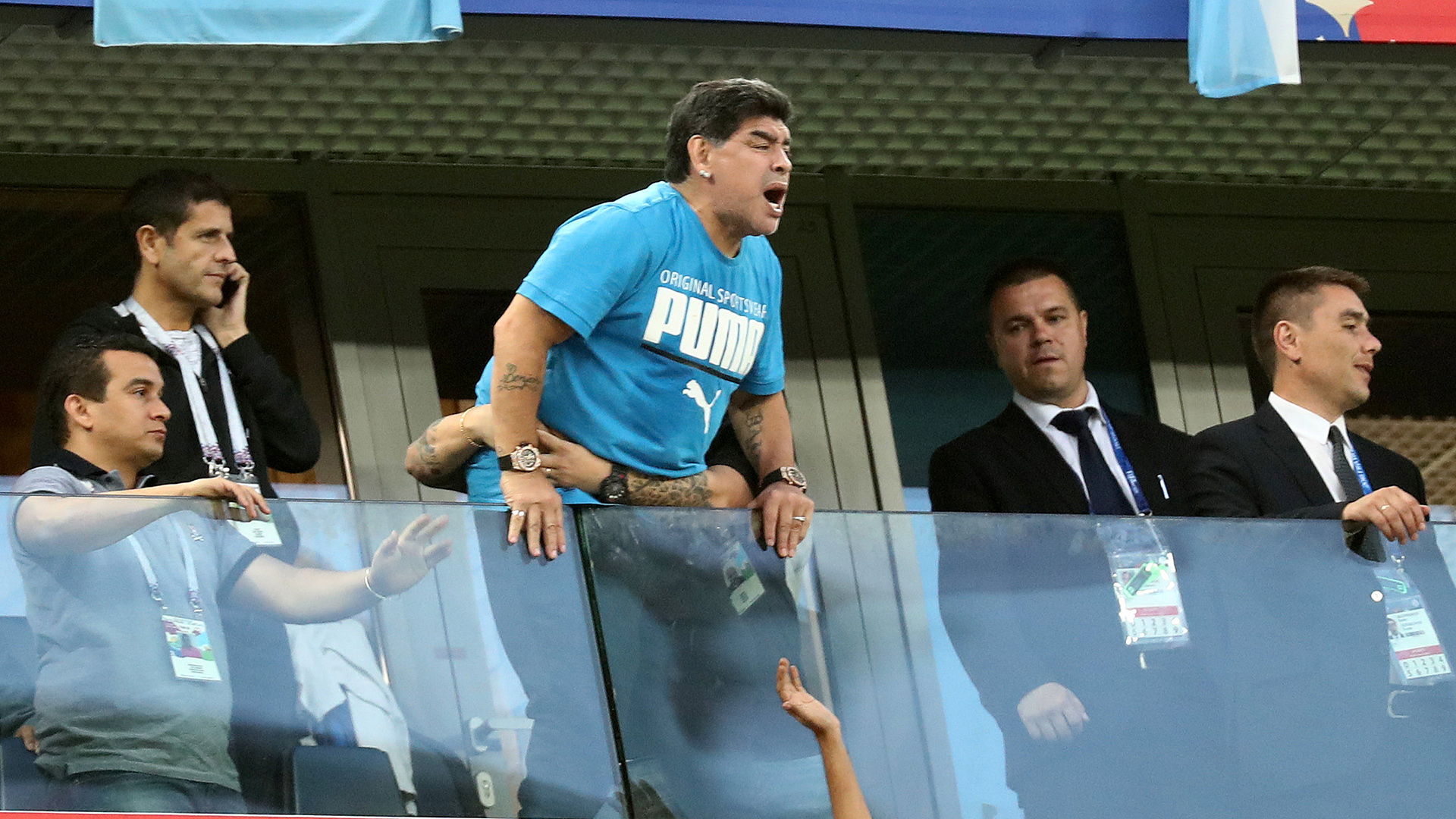 Maradona, al igual que el resto de los argentinos, expresó su apoyo al equipo aún cuando todo parecía perdido