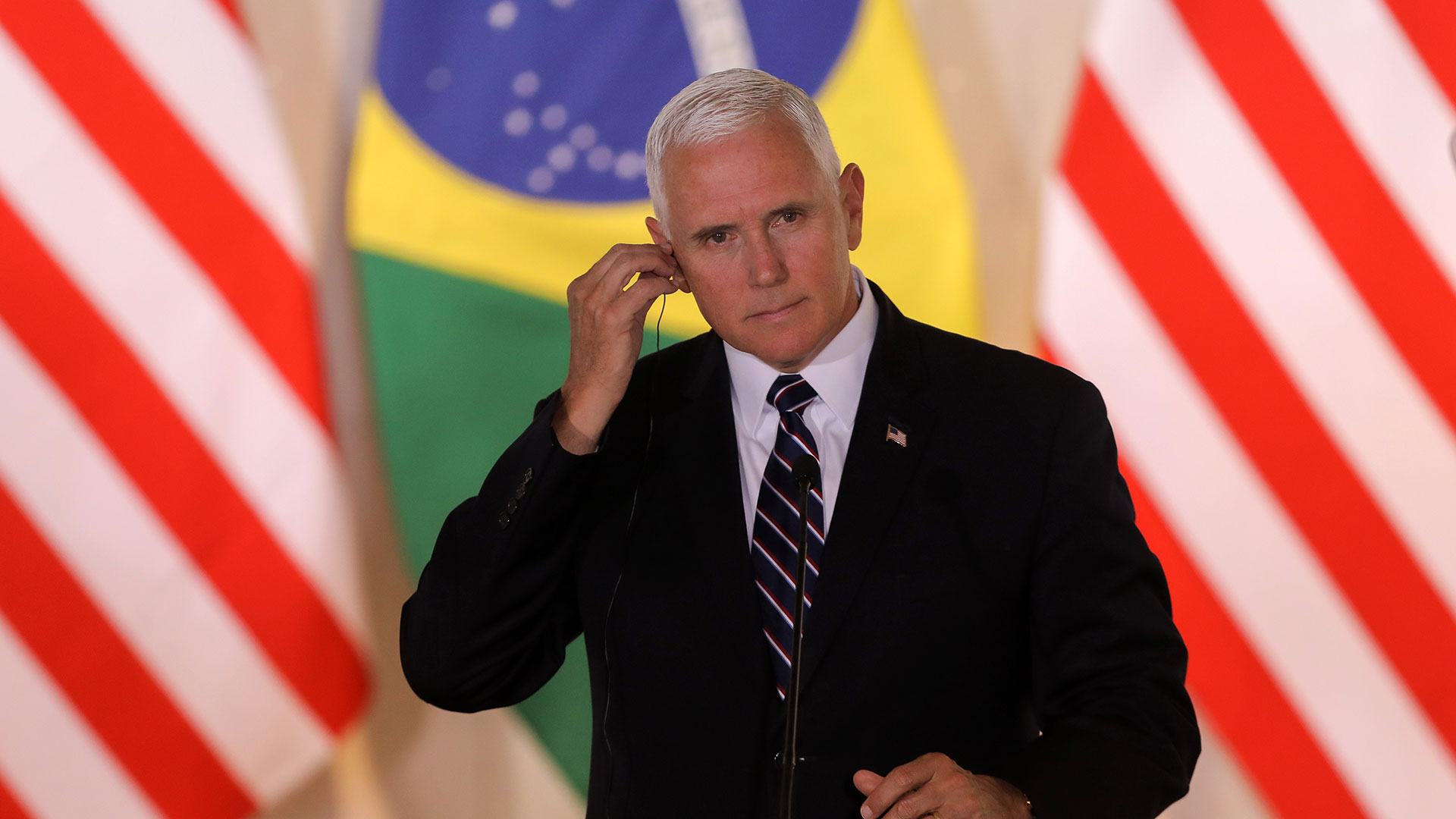 Mike Pence en Brasil (AFP)