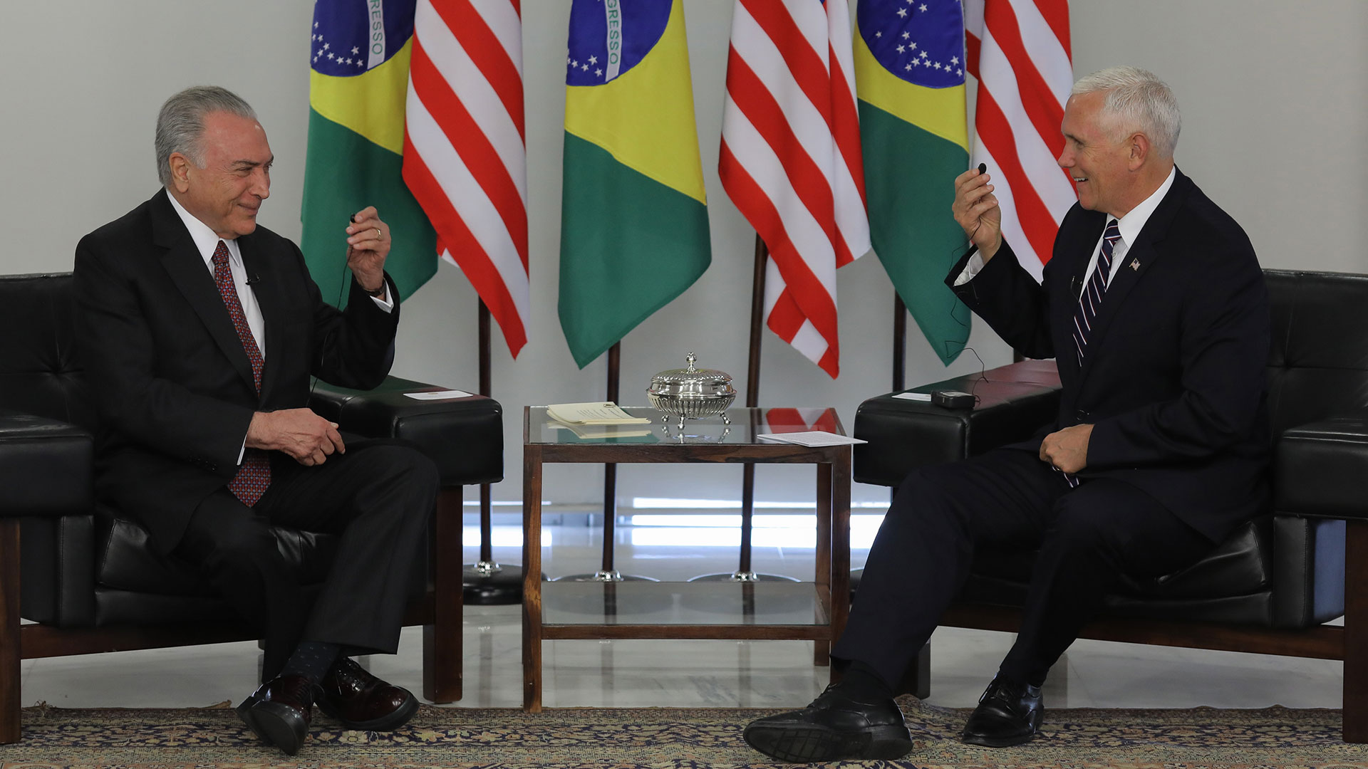 Mike Pence se reunió con Michel Temer (AFP)