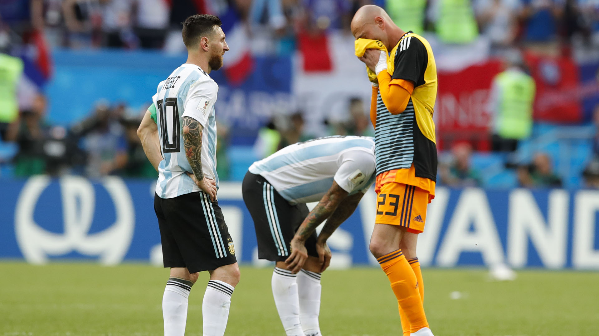 Las lágrimas de Willy Caballero una vez finalizado el cotejo