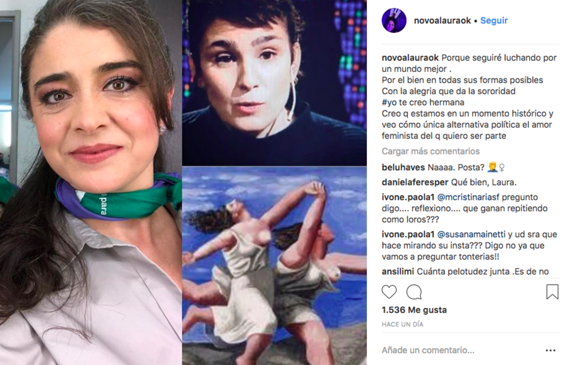 El posteo de Laura Novoa en su cuenta de Instagram