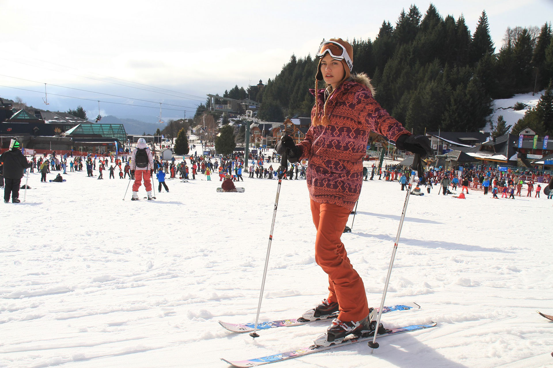 Sofía Jujuy Jiménez lista para su primera clase de ski
