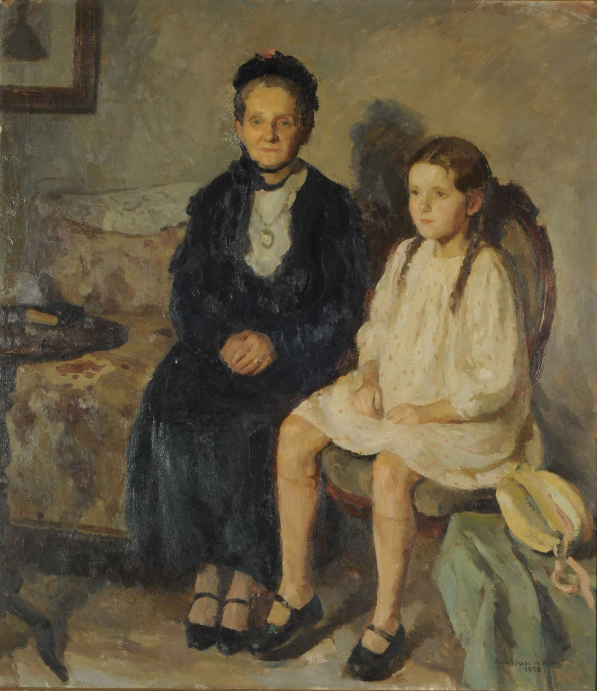 Ana Weiss, “La abuelita”, 1939, otras de las únicas cuatro mujeres ganadoras en Pintura en la historia de estos premios (gentileza museo Nacional de Bellas Artes)