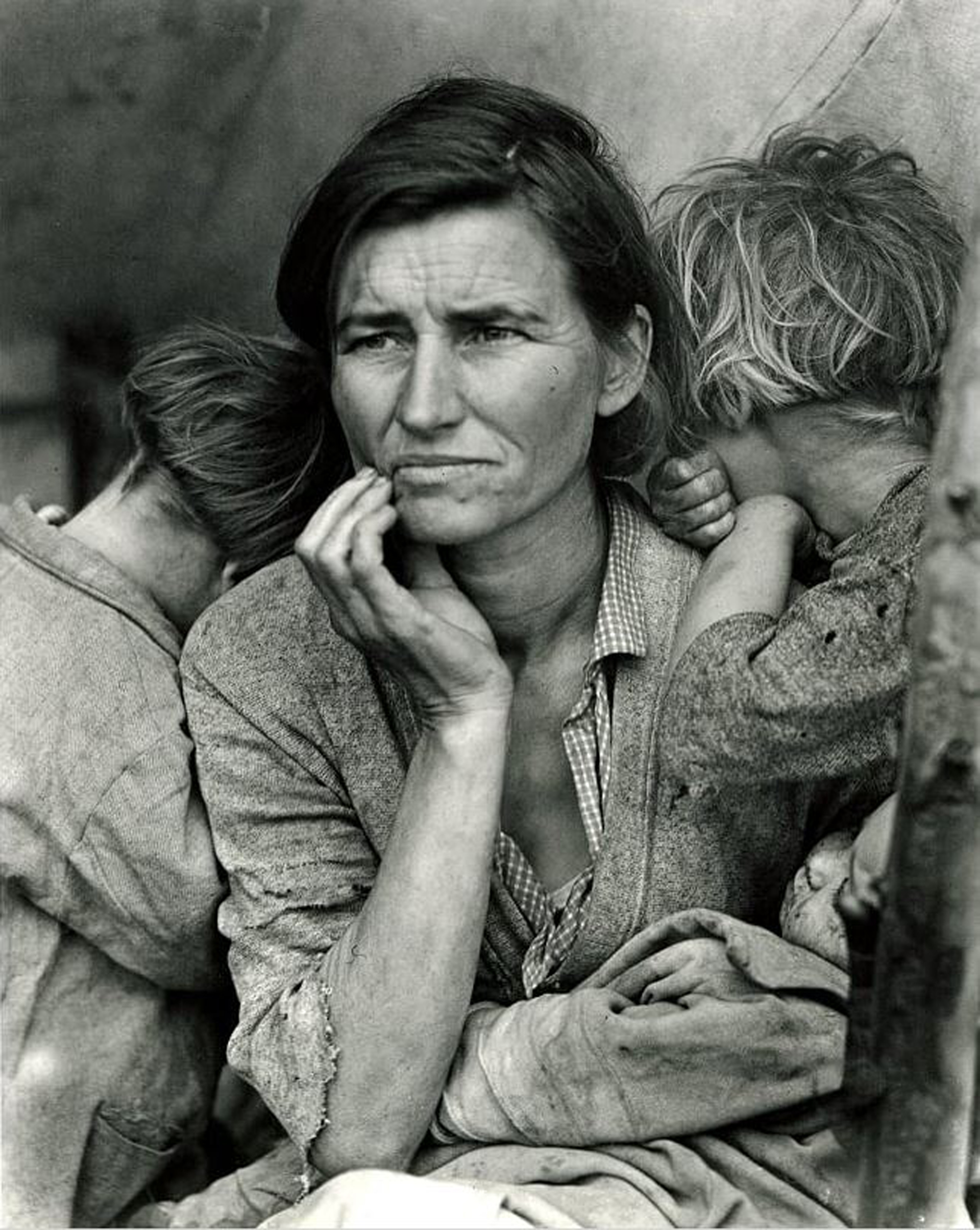 Desposeídos cosechadores en California. Madre de siete hijos. Treinta y dos años (Nipomo, California, febrero o marzo 1936 )