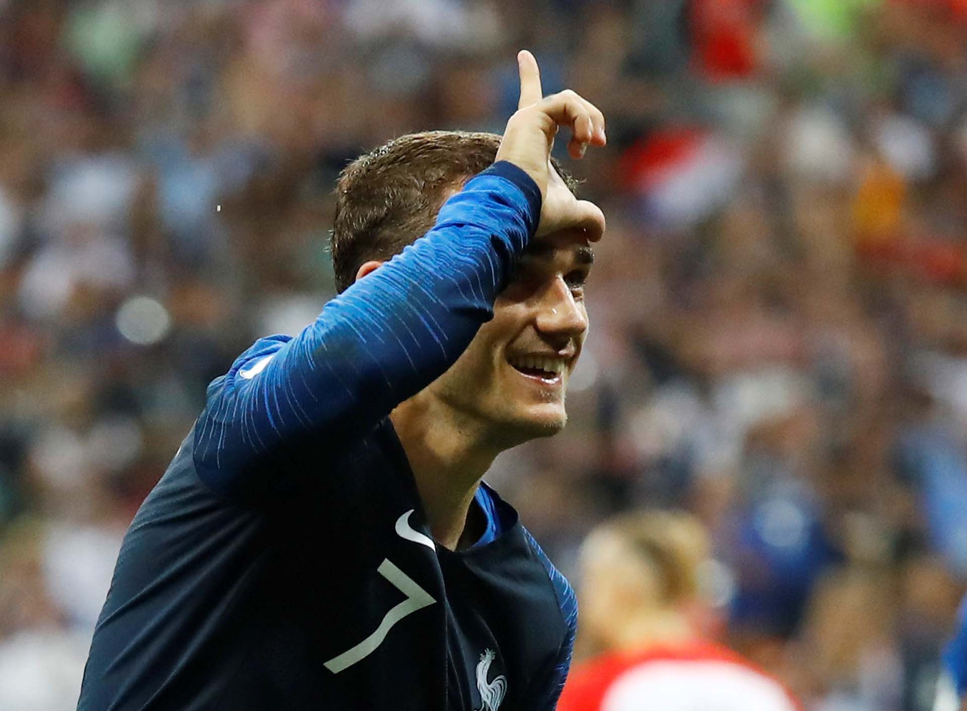 Griezmann festeja su conquista, la segunda de Francia