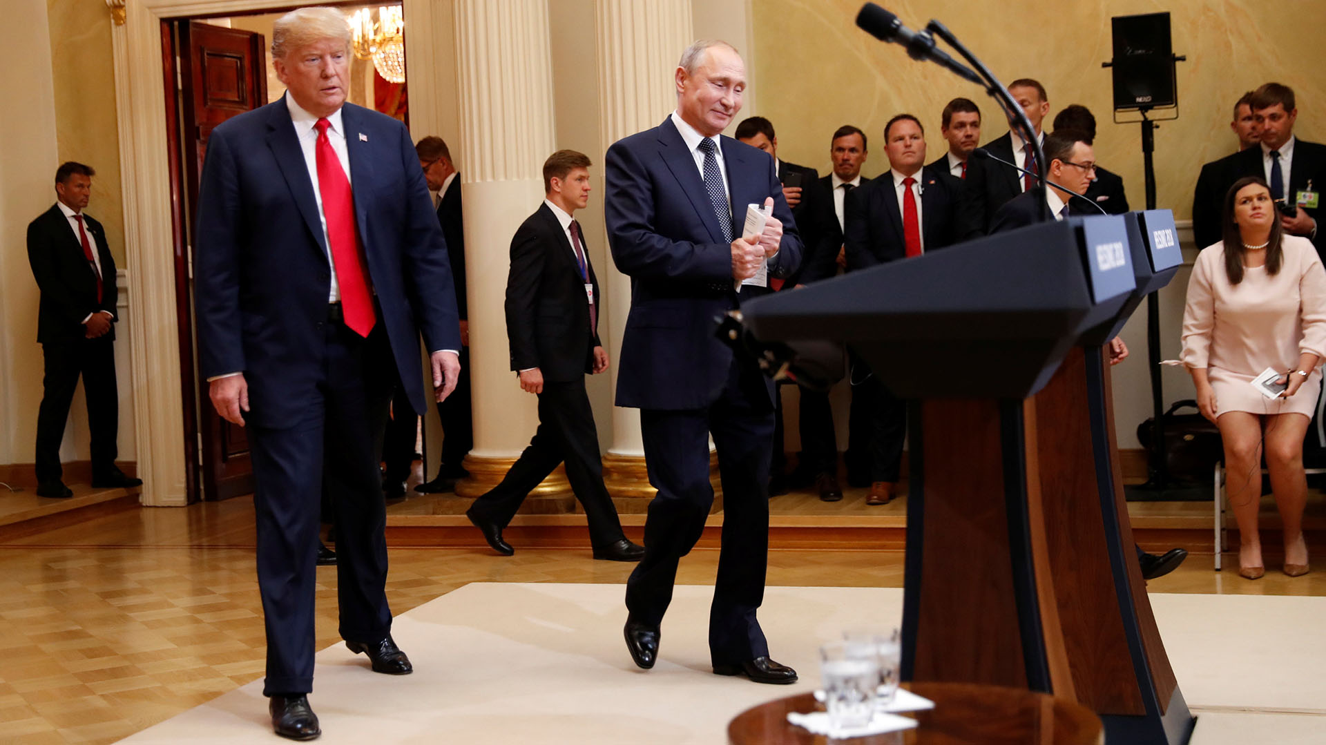 Entre el retraso de Putin y la prolongada reunión en privado, la conferencia empezó con más de una hora de demora