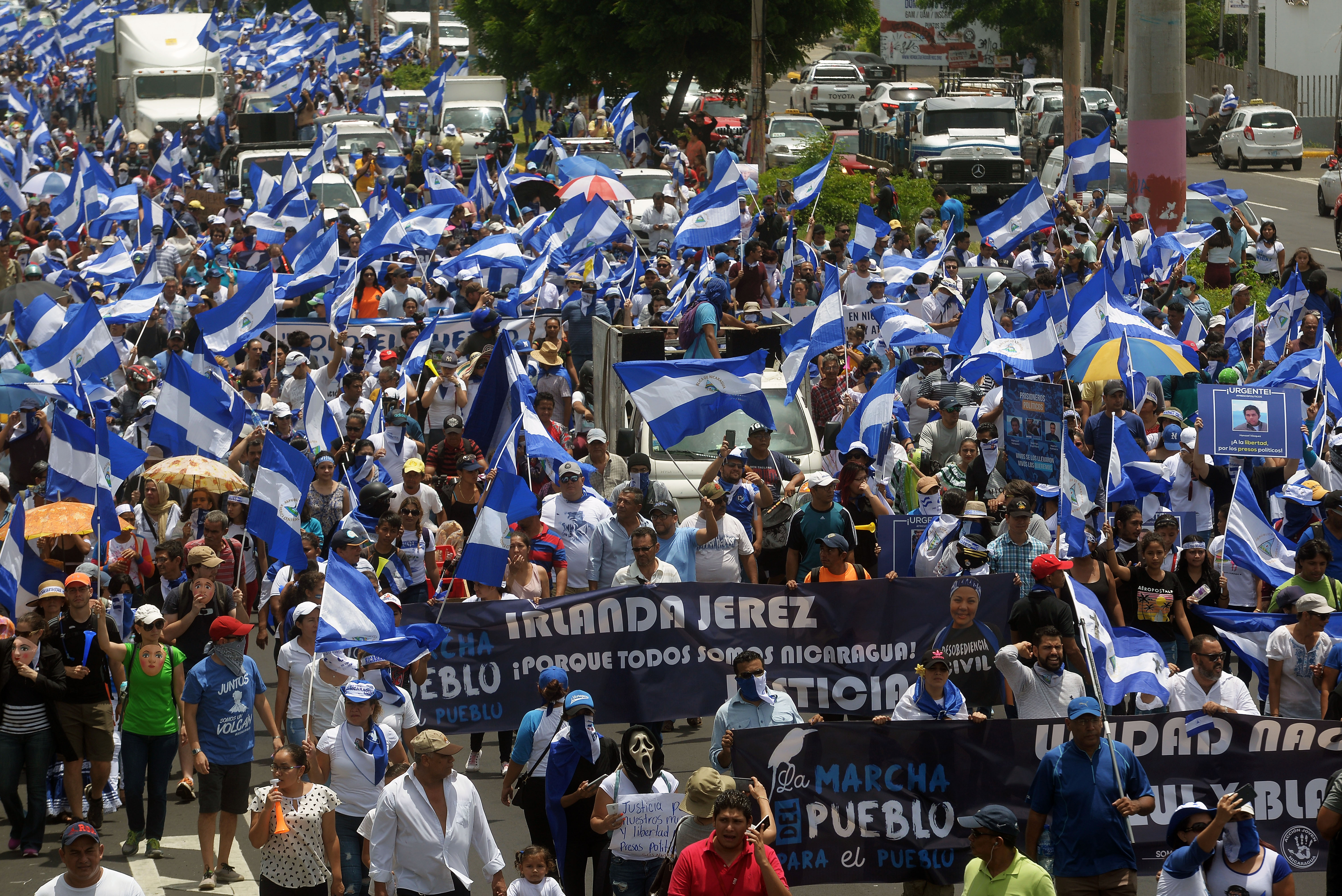 La Policía volvió a evitar manifestaciones contra el régimen (AFP PHOTO / MARVIN RECINOS)