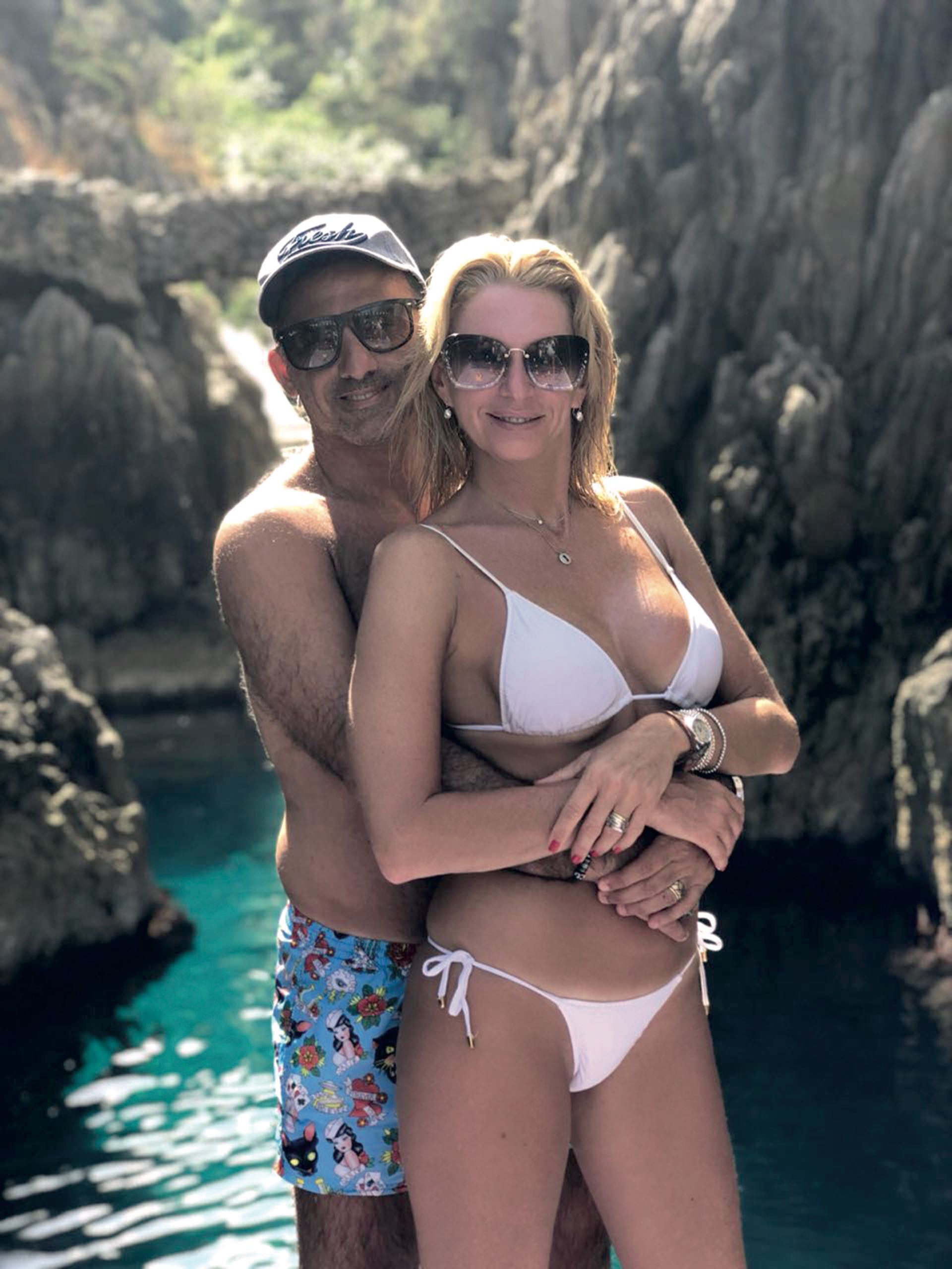 Yanina y Diego Latorre en la isla de Capri, Italia
