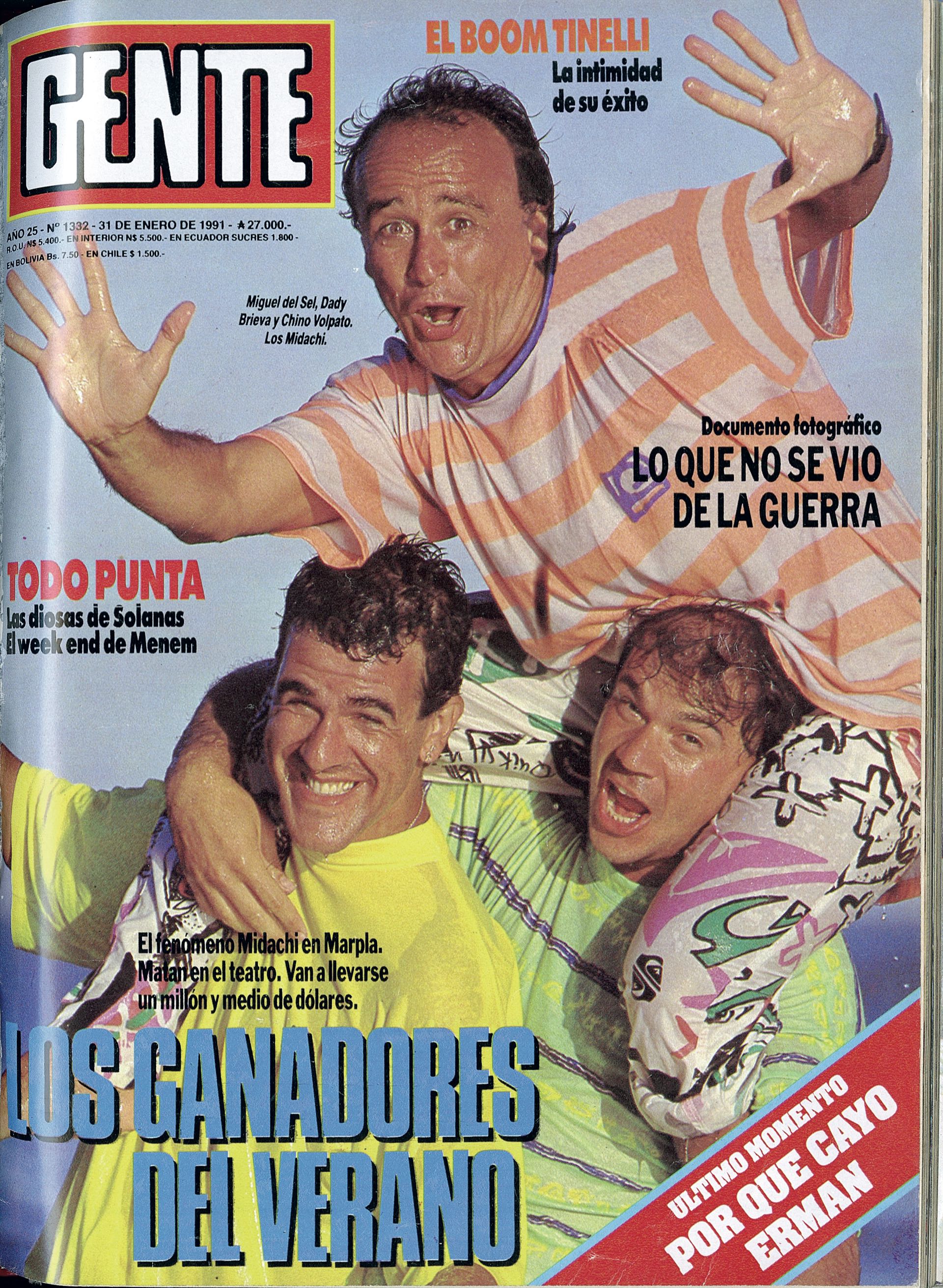 La primera portada de Midachi en GENTE fue el 31 de enero de 1991, en la edición 1332, cuando lideraban la taquilla en Mar del Plata.