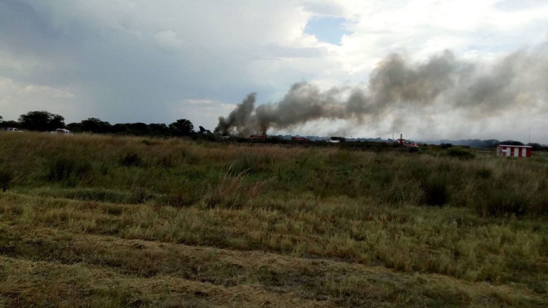 La columna de humo que se observaba minutos después del accidente