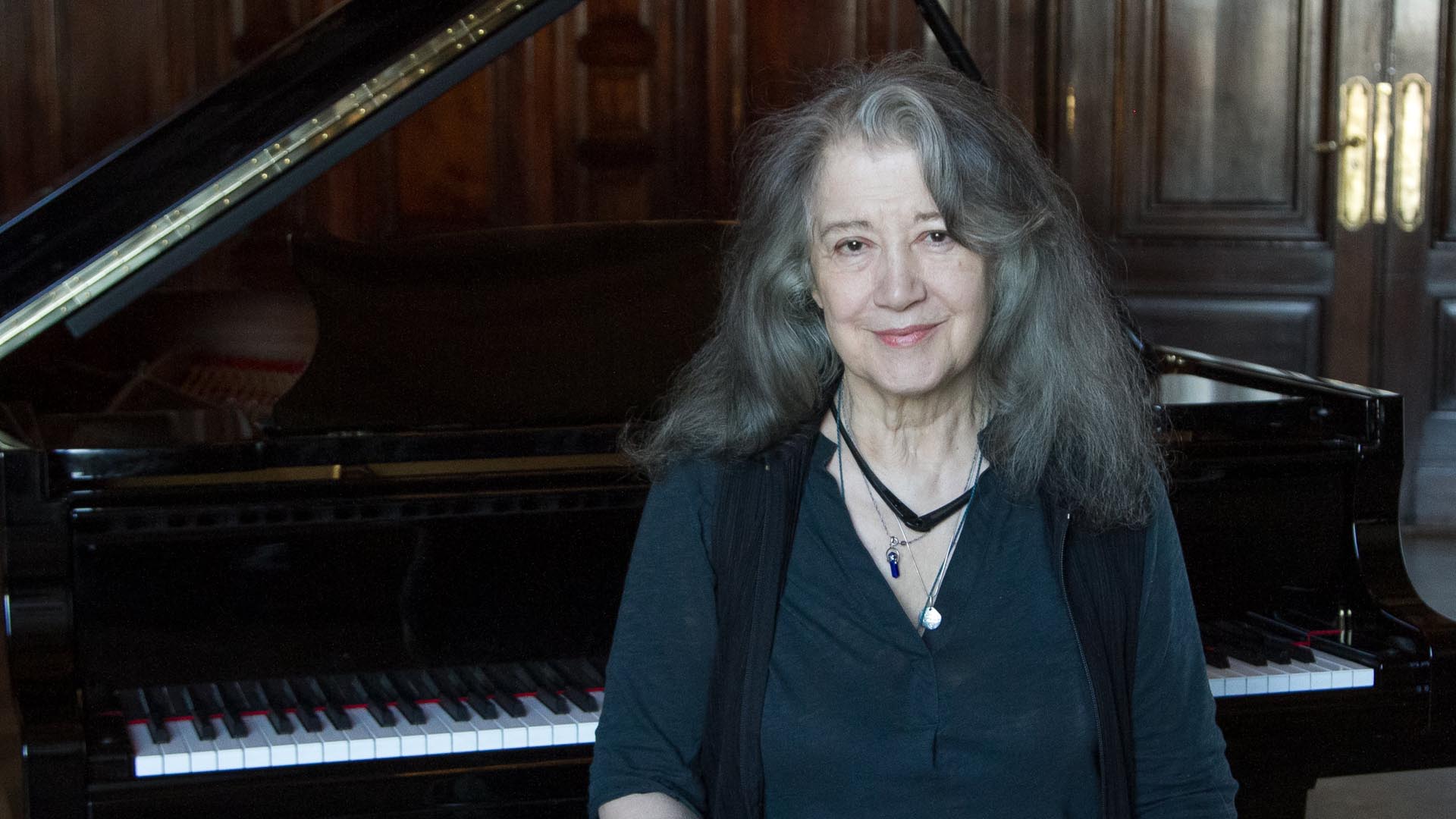 Martha Argerich, en una pausa en el ensayo en el CCK (Laura Szenkierman)