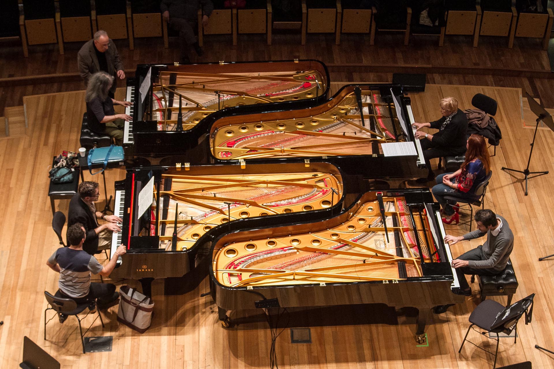 Argerich durante un ensayo junto a Graciela Reca, Mauricio Vallina y Alan Kwiek (Laura Szenkierman)