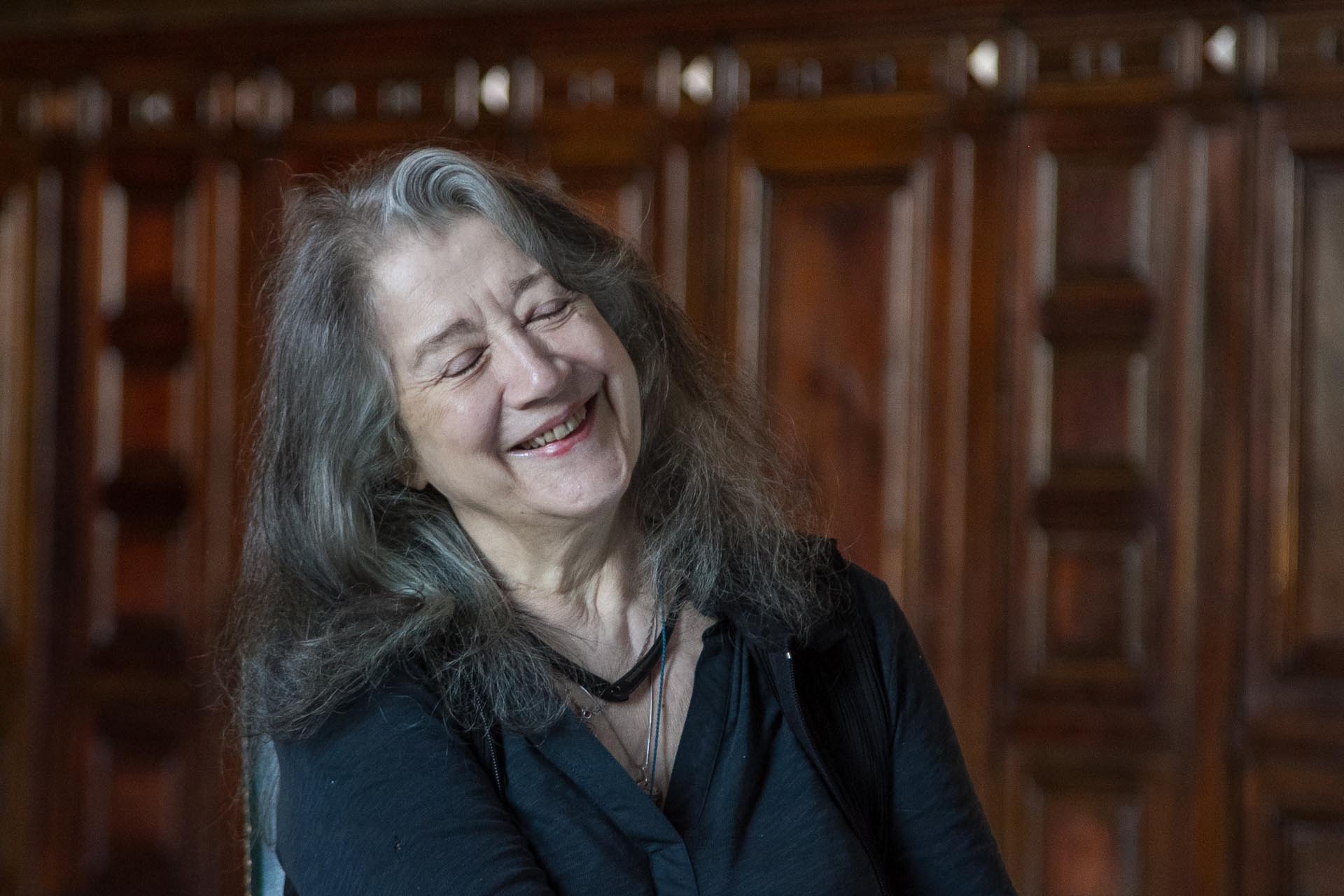 Martha Argerich, en un descanso en el CCK durante la preparación de la gira (Laura Szenkierman)