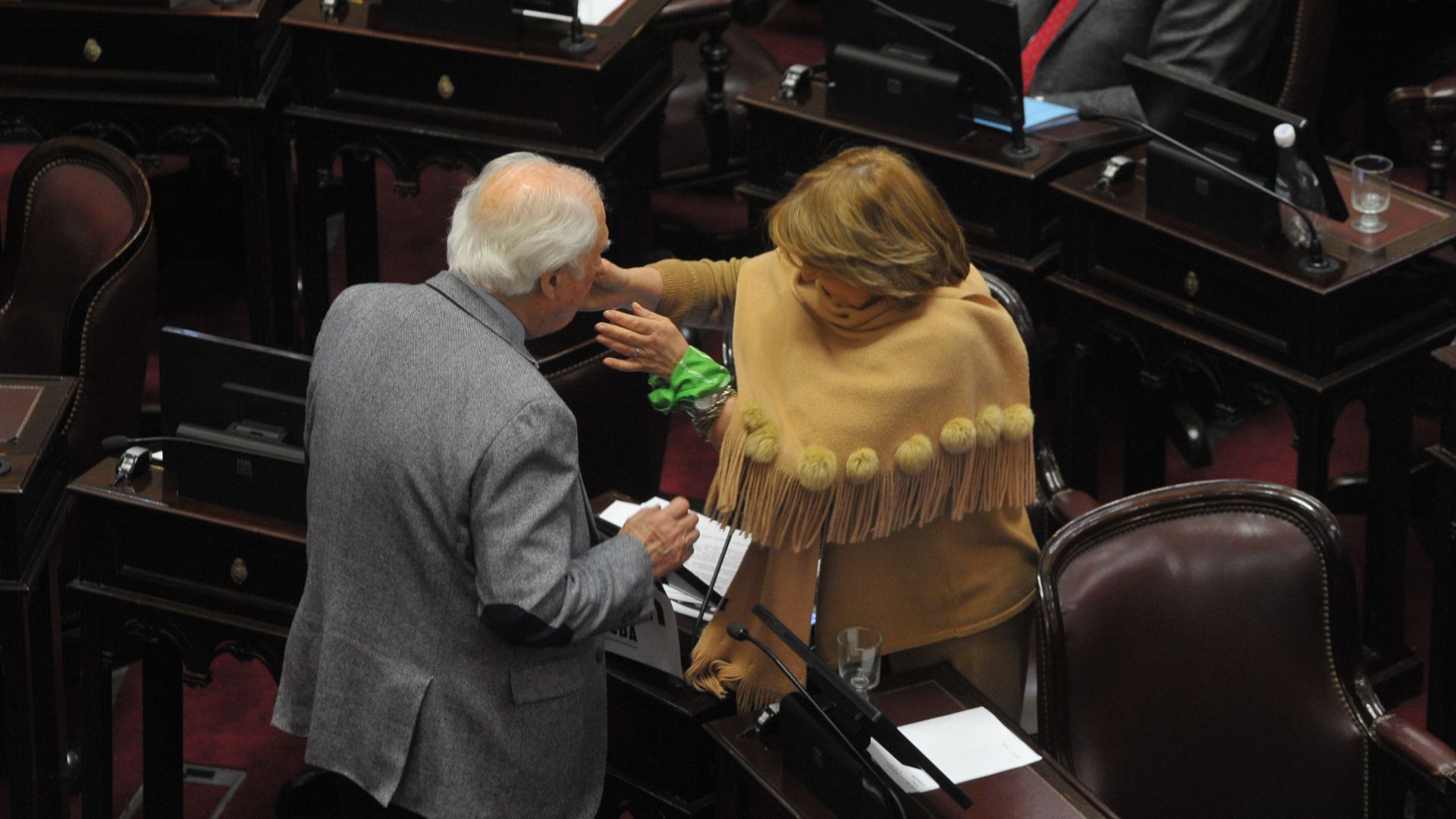 La senadora Norma Durando y el senador Pino Solanas