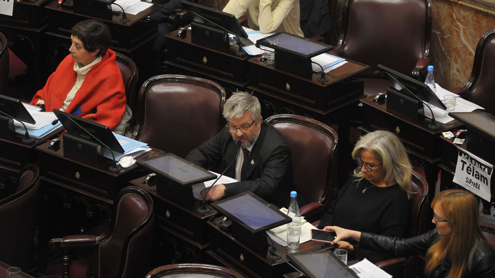 Los senadores opositores Beatriz Mirkin, José Ojeda y María Inés Pilatti Vergara