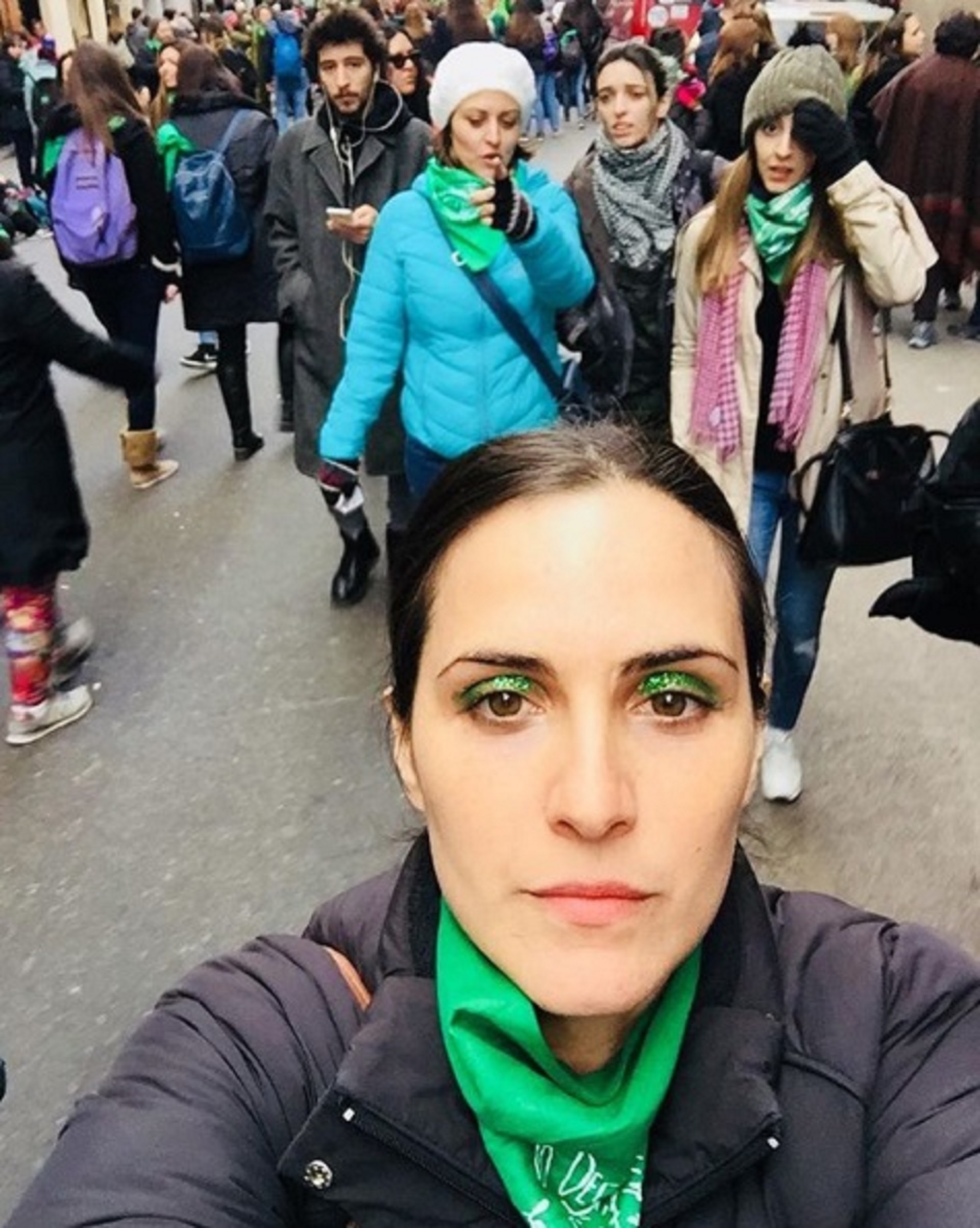 Julieta Díaz en la marcha a favor de la legalización del aborto