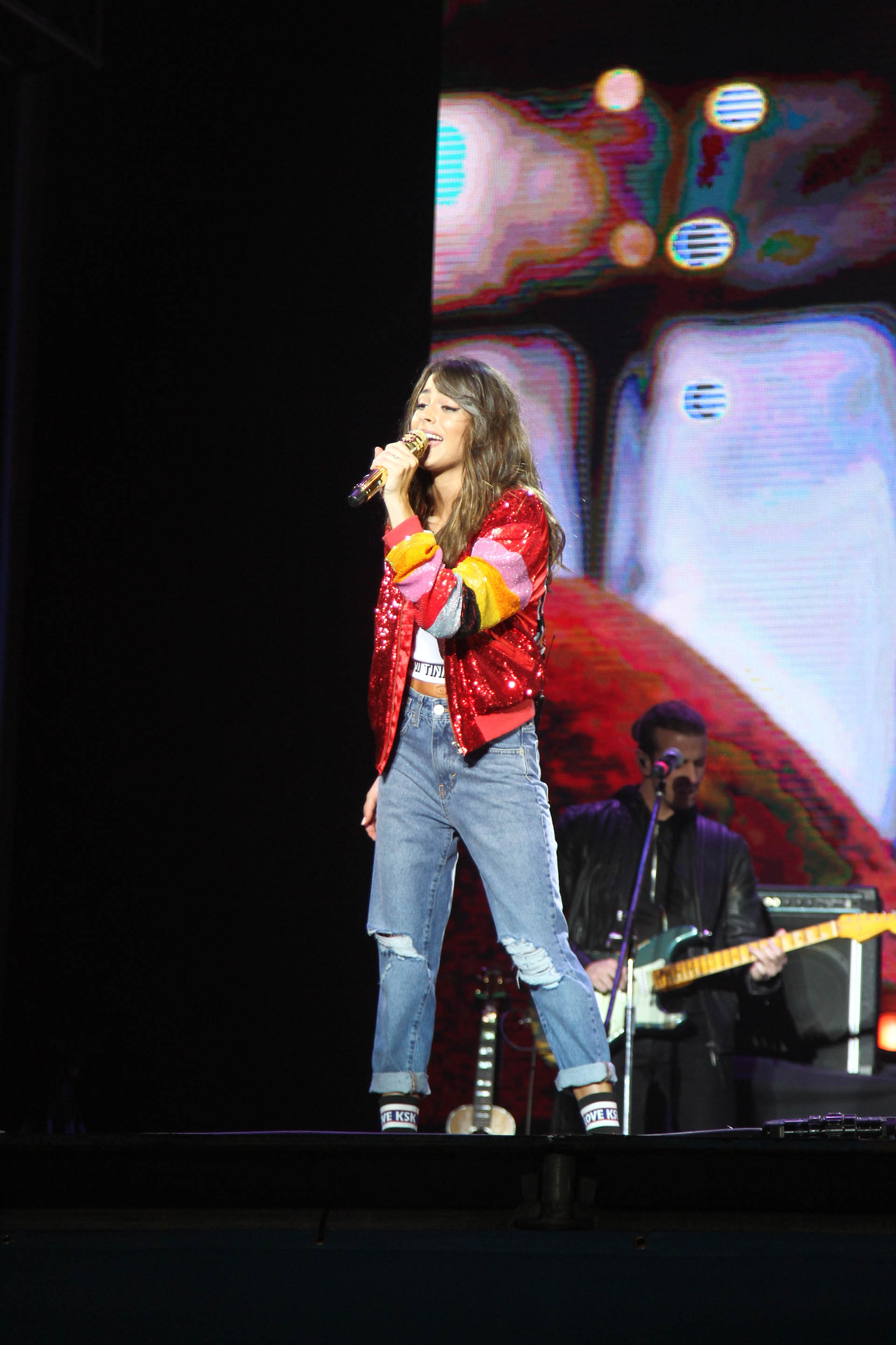 La reconocida cantante hizo vibrar a los jóvenes que se acercaron a Tecnópolis