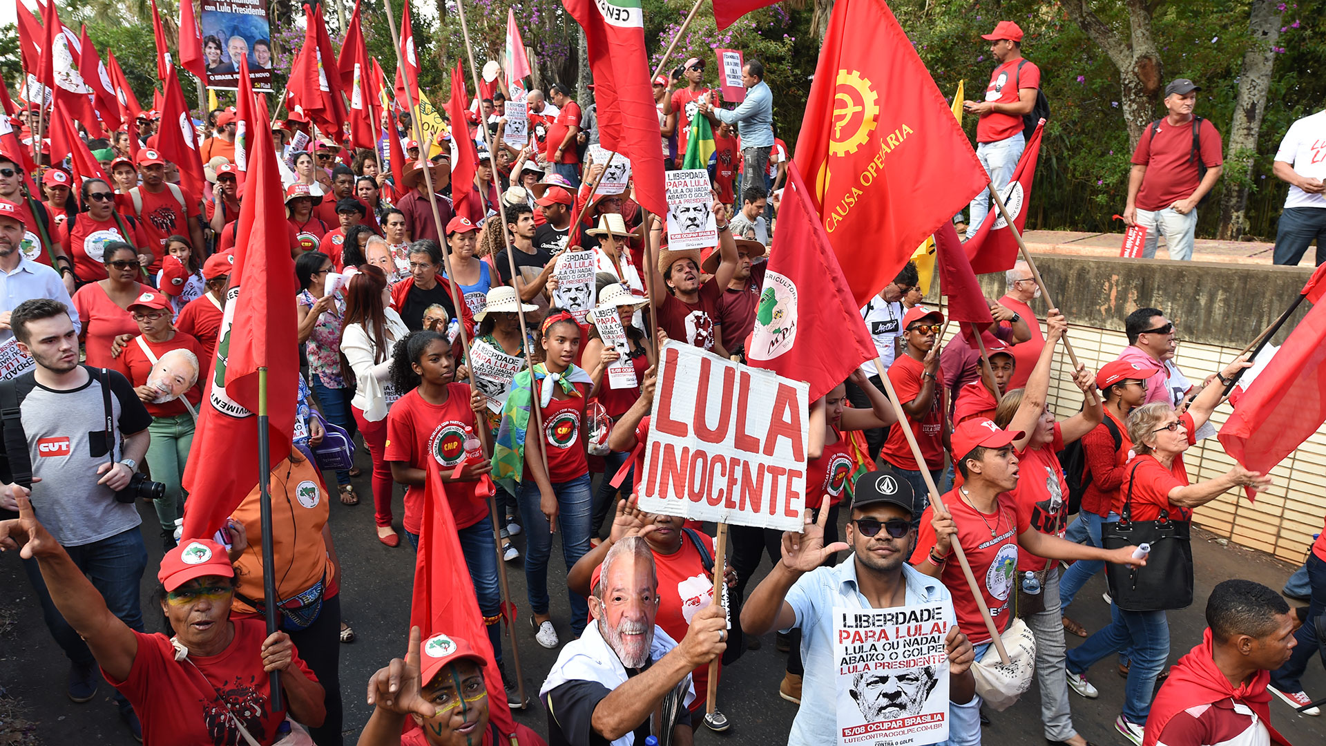 Una manifestación pidiendo la liberación de Lula (AFP)