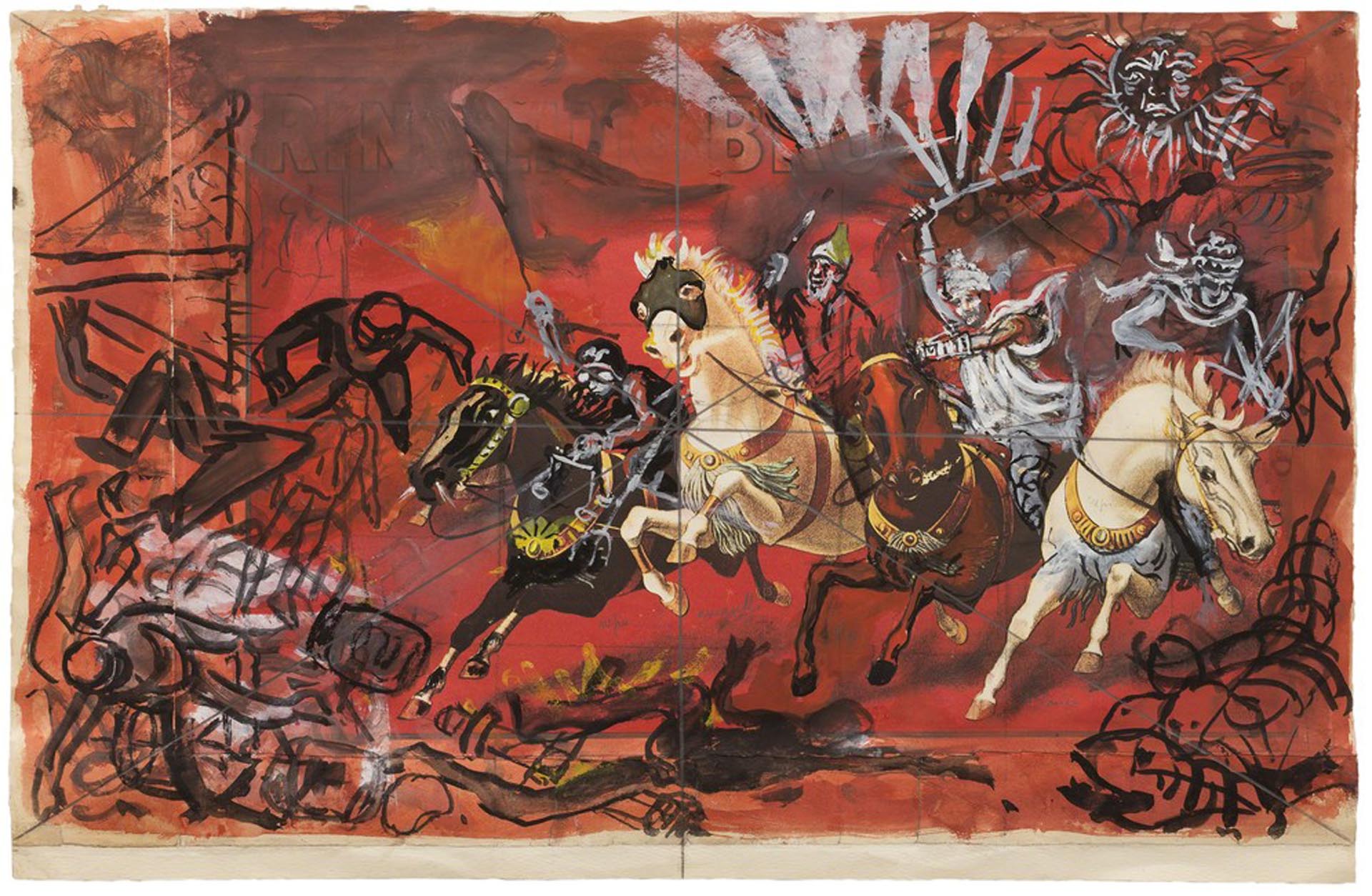 Antonio Berni, Sin título. De la serie Apocalipsis y Crucifixiones, 1980.(30.5 cm x 46 cm)