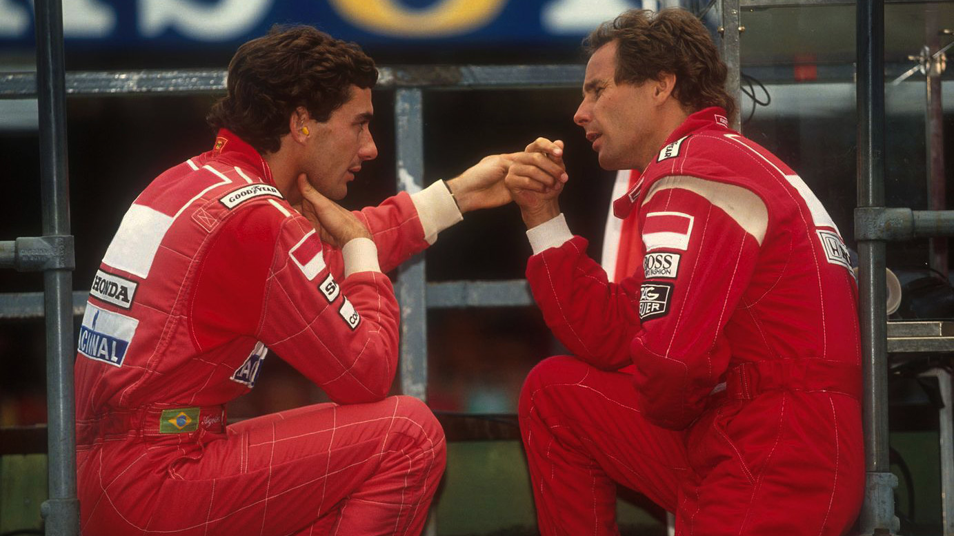 Ayrton Senna junto a Gerhard Berger, su compañero de equipo en McLaren durante varias temporadas