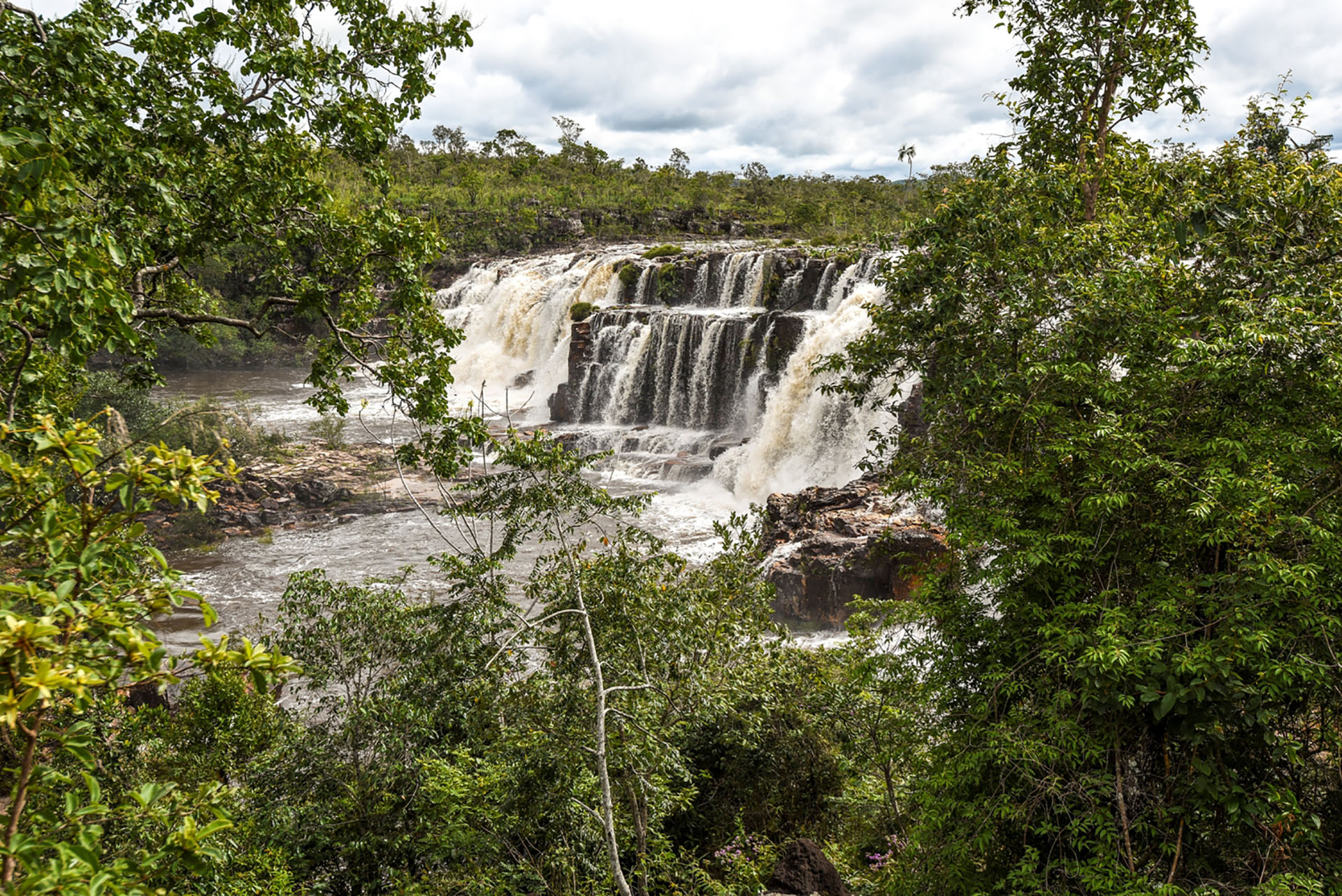 Vista de las Cataratas Dos Cuoros, en el Parque Nacional Chapada dos Veadeiros
