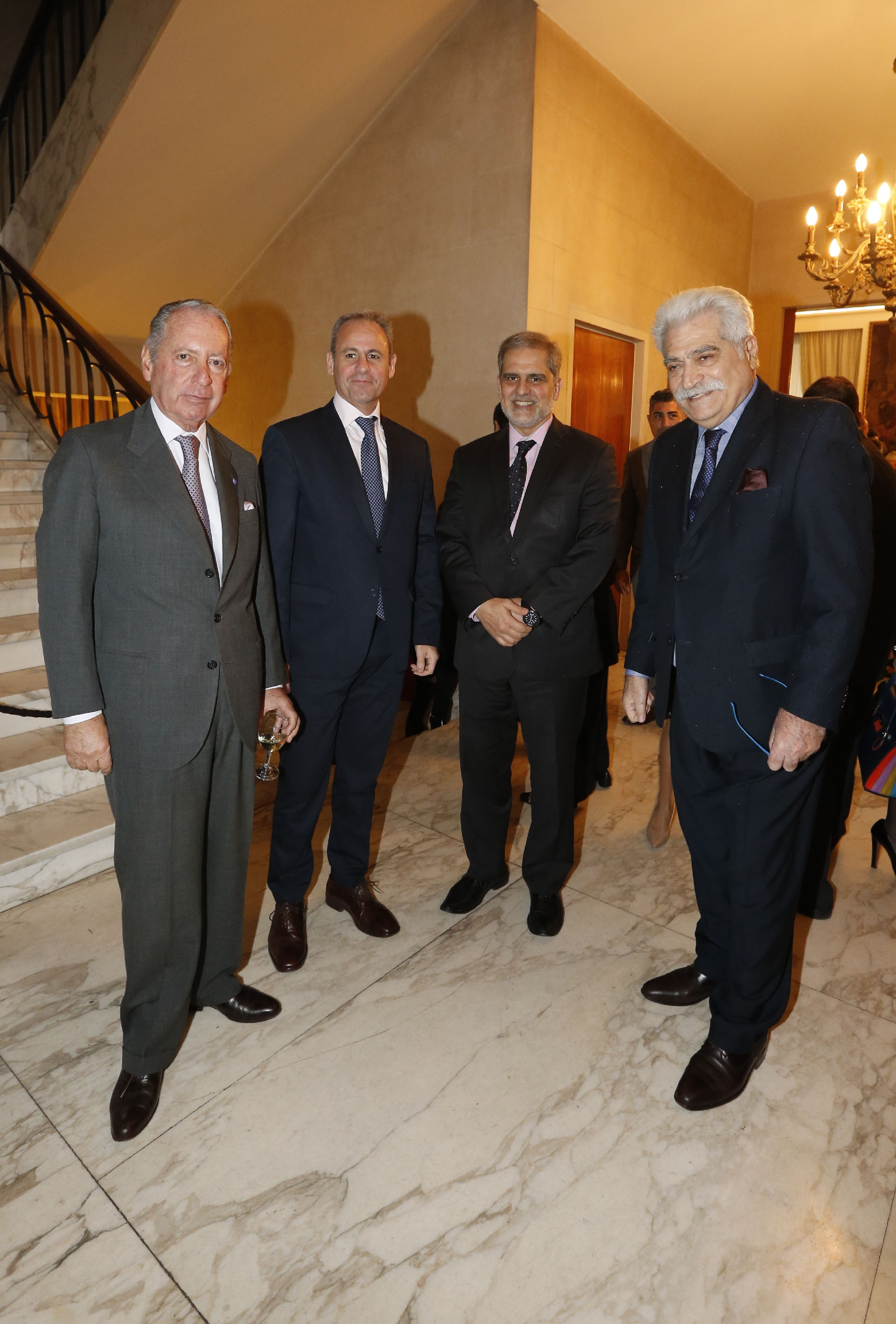 Daniel Funes de Rioja, presidente de la Coordinadora de Productos Alimenticios (COPAL) y vicepresidente 2° de la Unión Industrial Argentina (UIA); el periodista Claudio Jaquelín; Gonzalo Verdomar Weiss (BBVA Banco Francés) y Jorge Asís