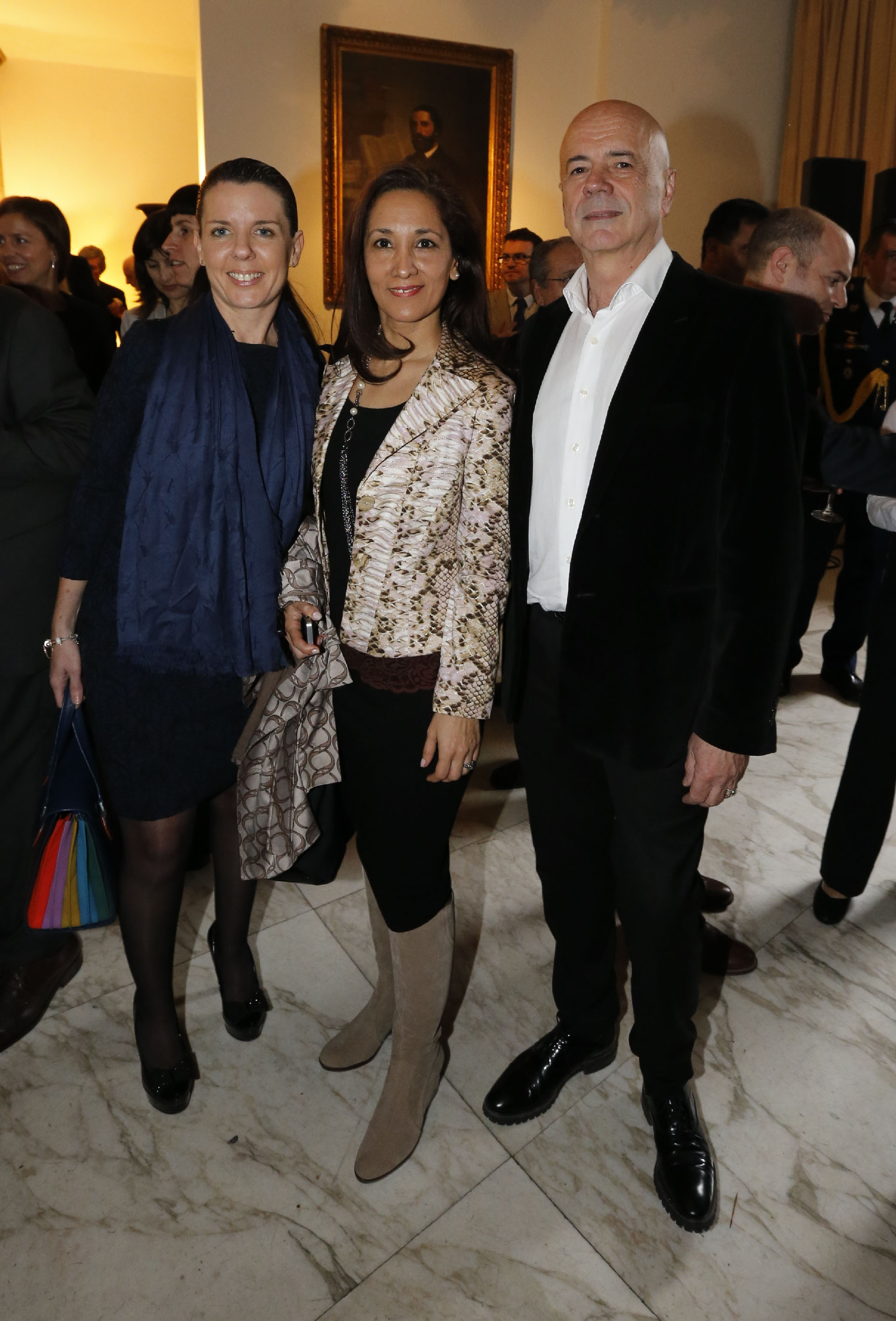 La concertista de bandoneón, Carla Algeri, y Jorge Telerman, director del Complejo Teatral de Buenos Aires