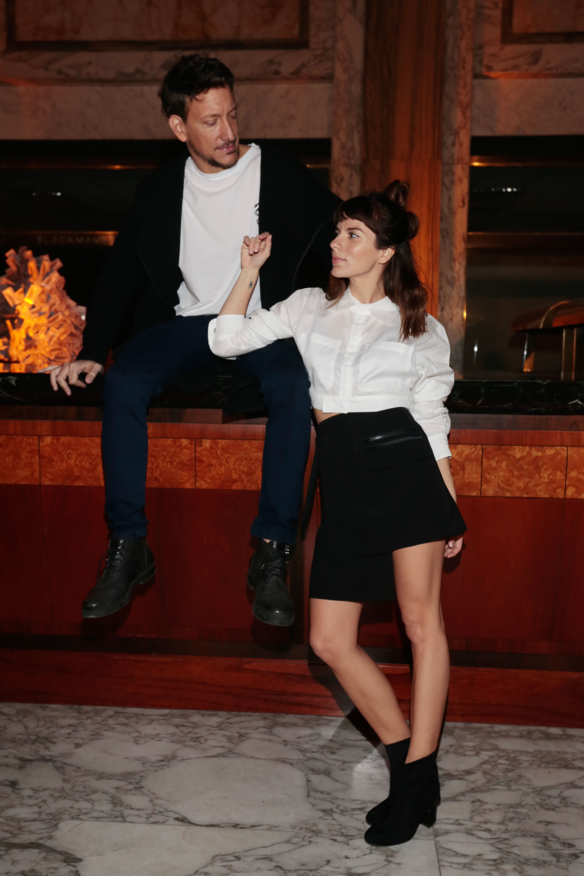 Nicolás Vázquez y Gimena Accardi en la fiesta de Blackmamba en el marco del BAFWEEK