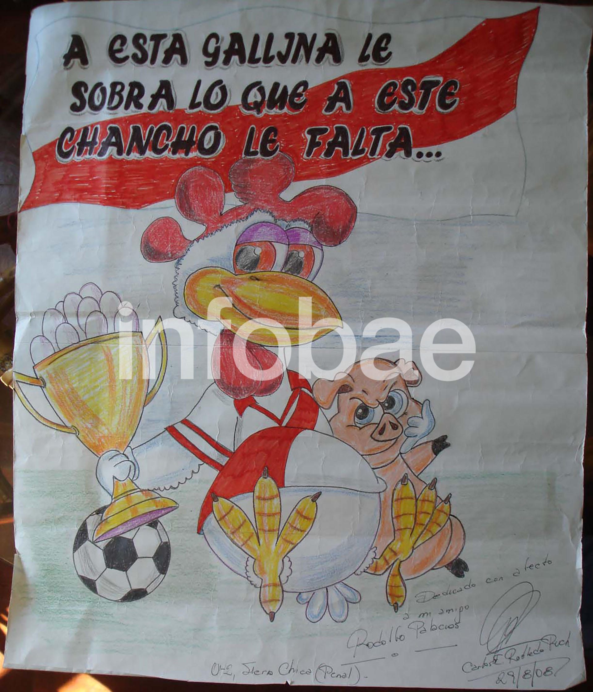 El dibujo de Robledo Puch que Infobae le llevó y Raffo analizó: ” Los psicópatas van dejando mensajes que uno tiene que descifrar. Mirá: el chanchito tiene ojos celestes. Los ojos de Robledo: de odio. ¡Este loco le dibujó sus ojos!”