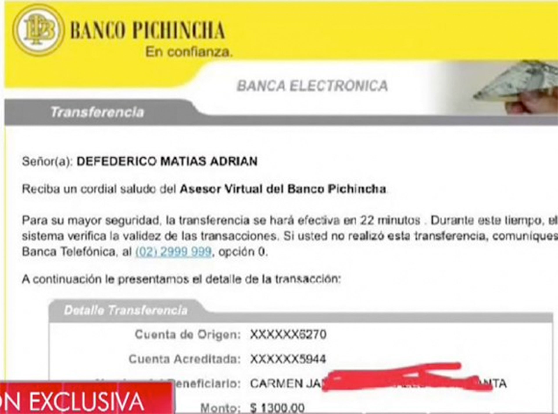 El depósito en dólares para la niñera