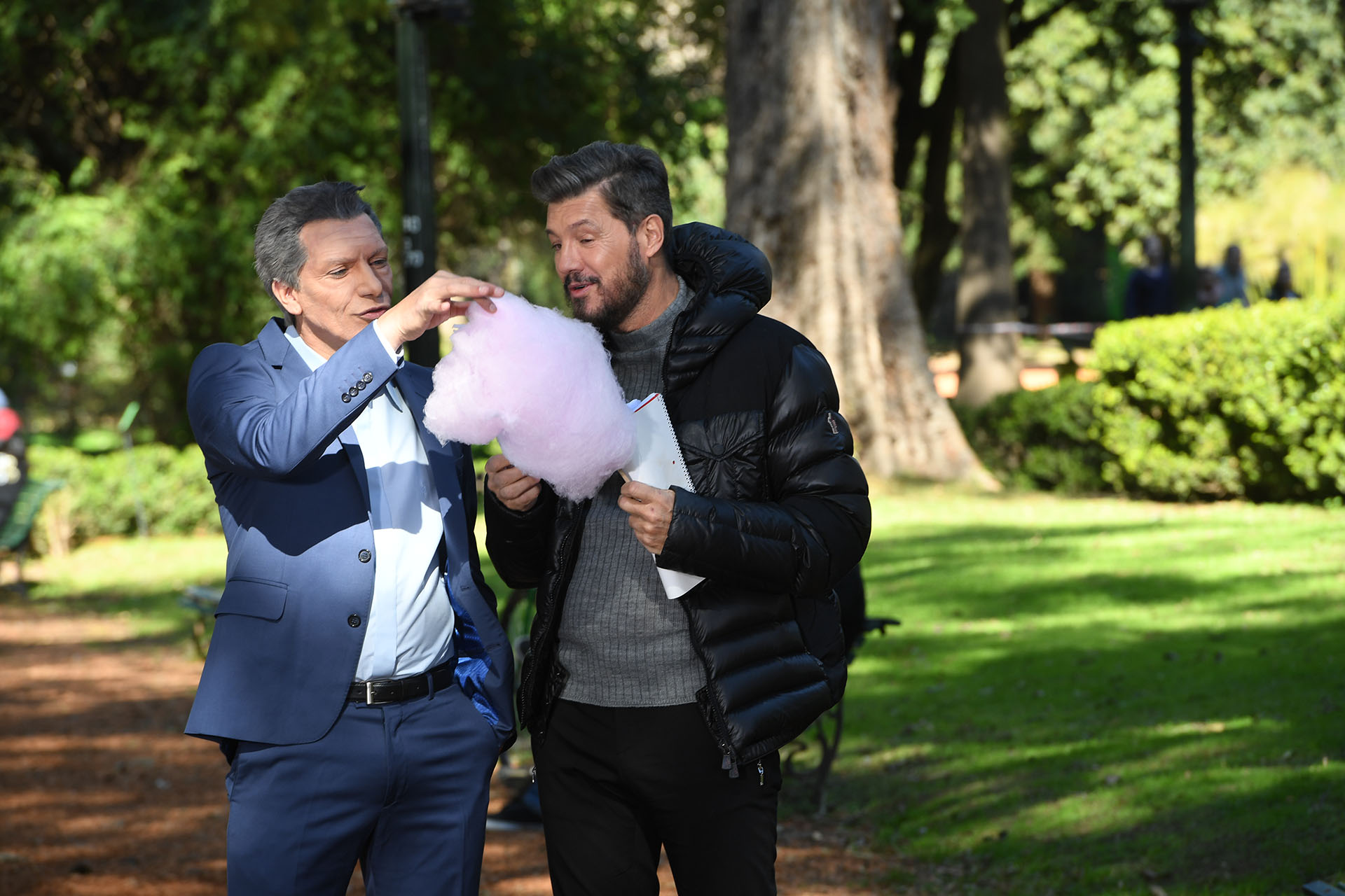 Marcelo Tinelli con Mauricio Macri, imitado por Martín Bossi