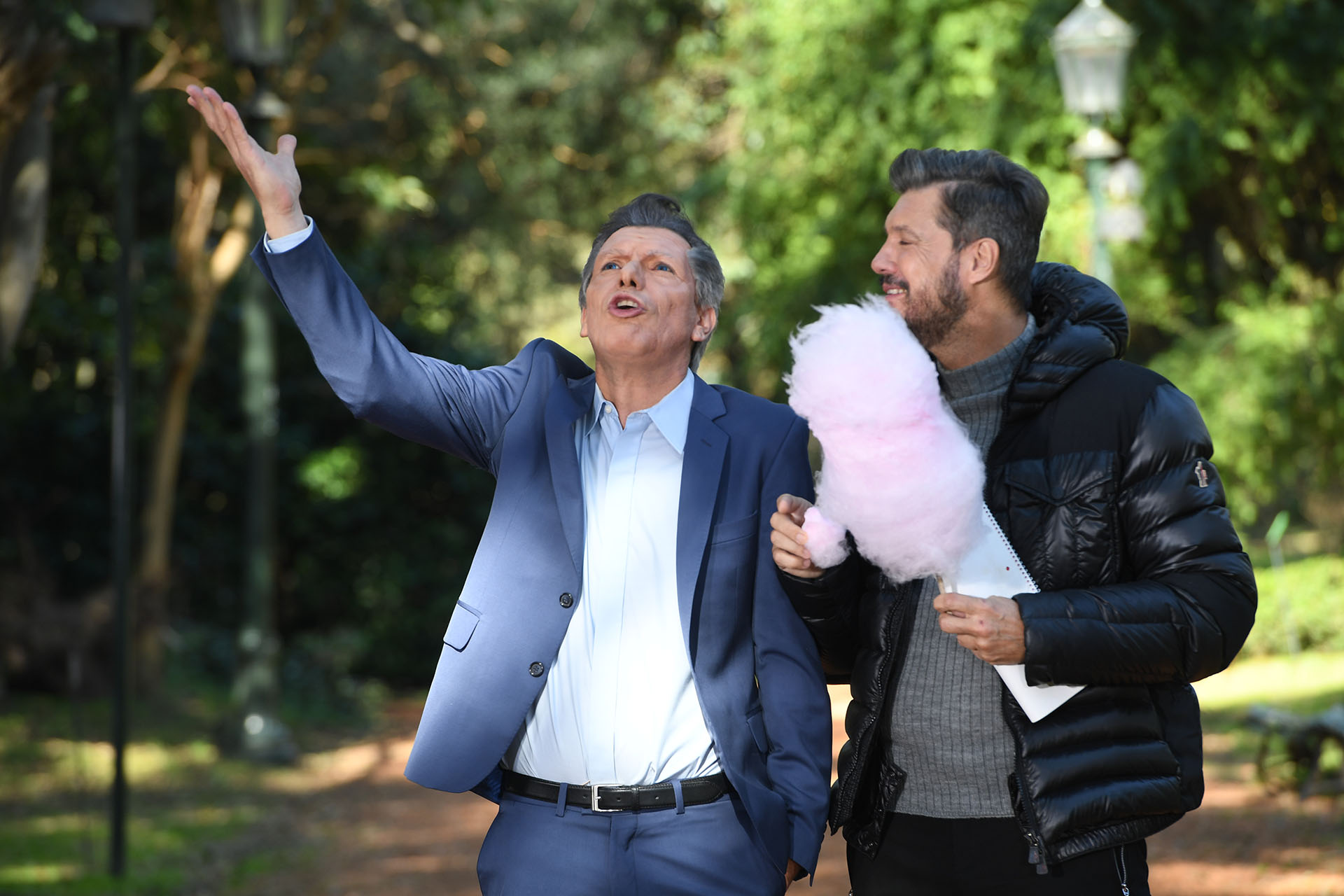 Marcelo Tinelli con Mauricio Macri, imitado por Martín Bossi