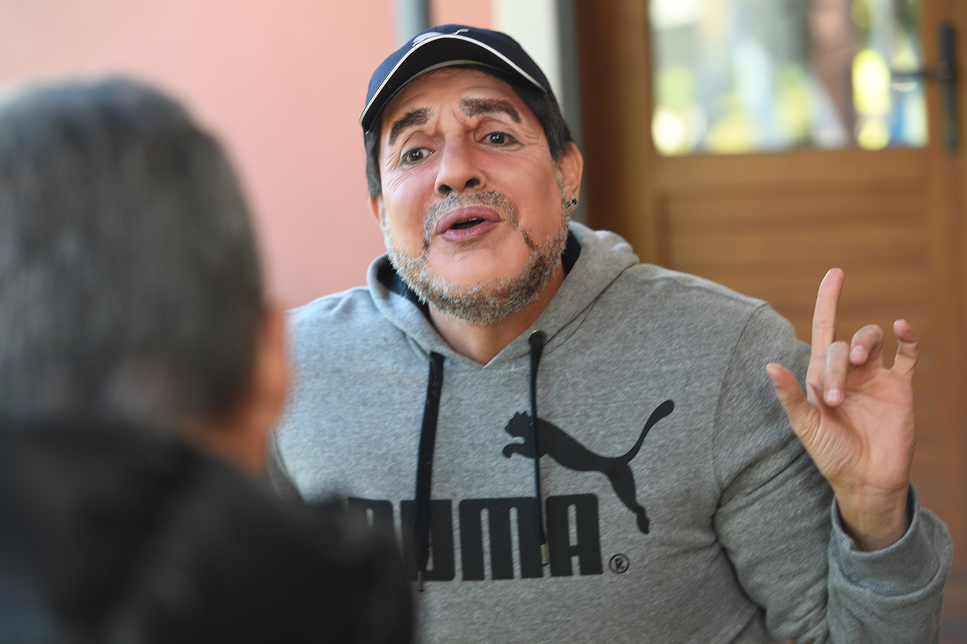 Marcelo Tinelli con Diego Maradona, imitado por Martín Bossi
