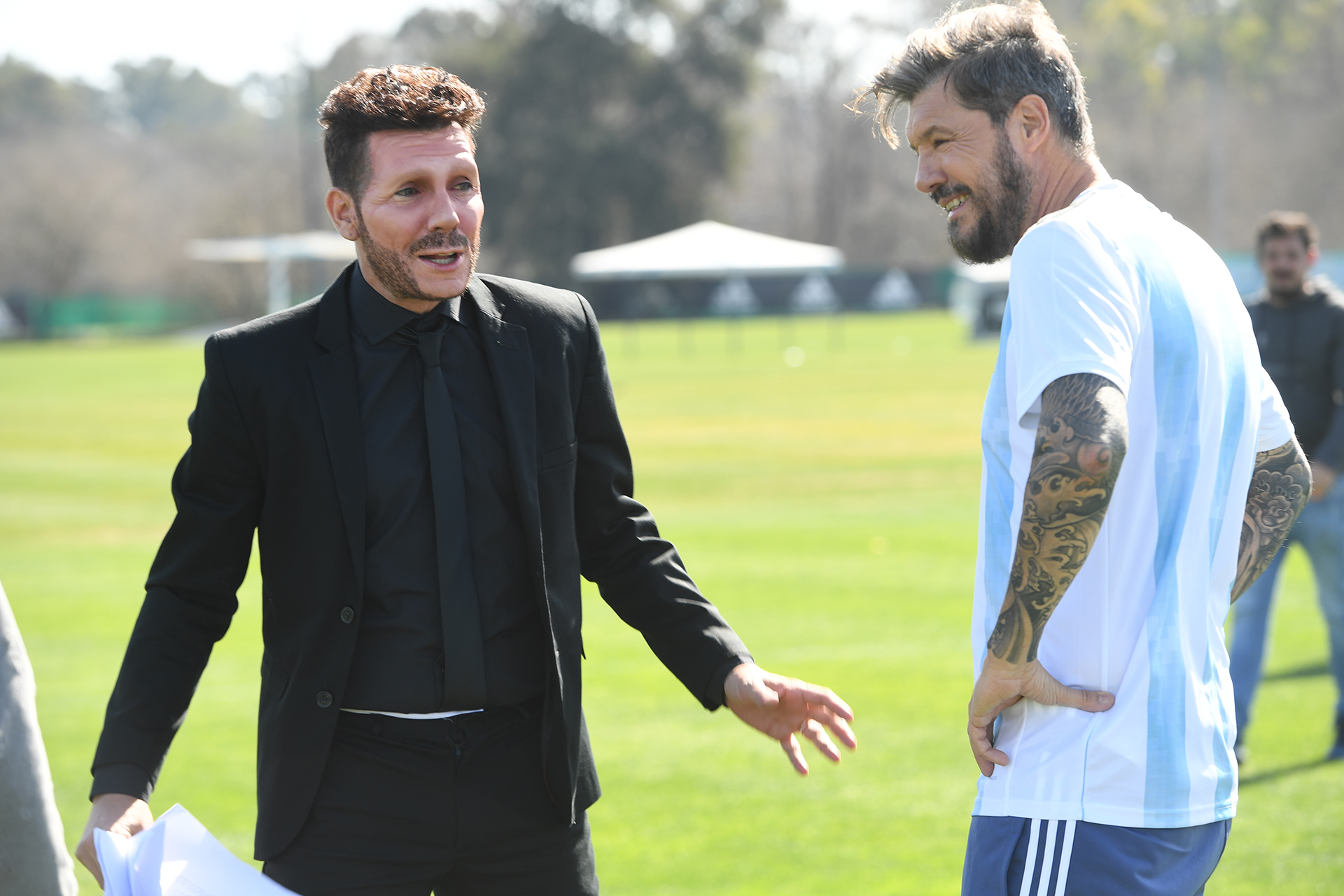 Marcelo Tinelli con Diego Simeone, imitado por Martín Bossi