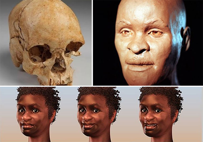 Luzia: su calavera y dos reconstrucciones de cómo era su rostro