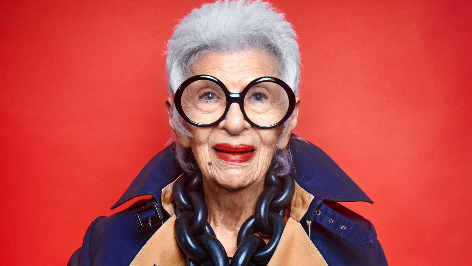 Iris Apfel, la musa que inspiró esta producción de moda.