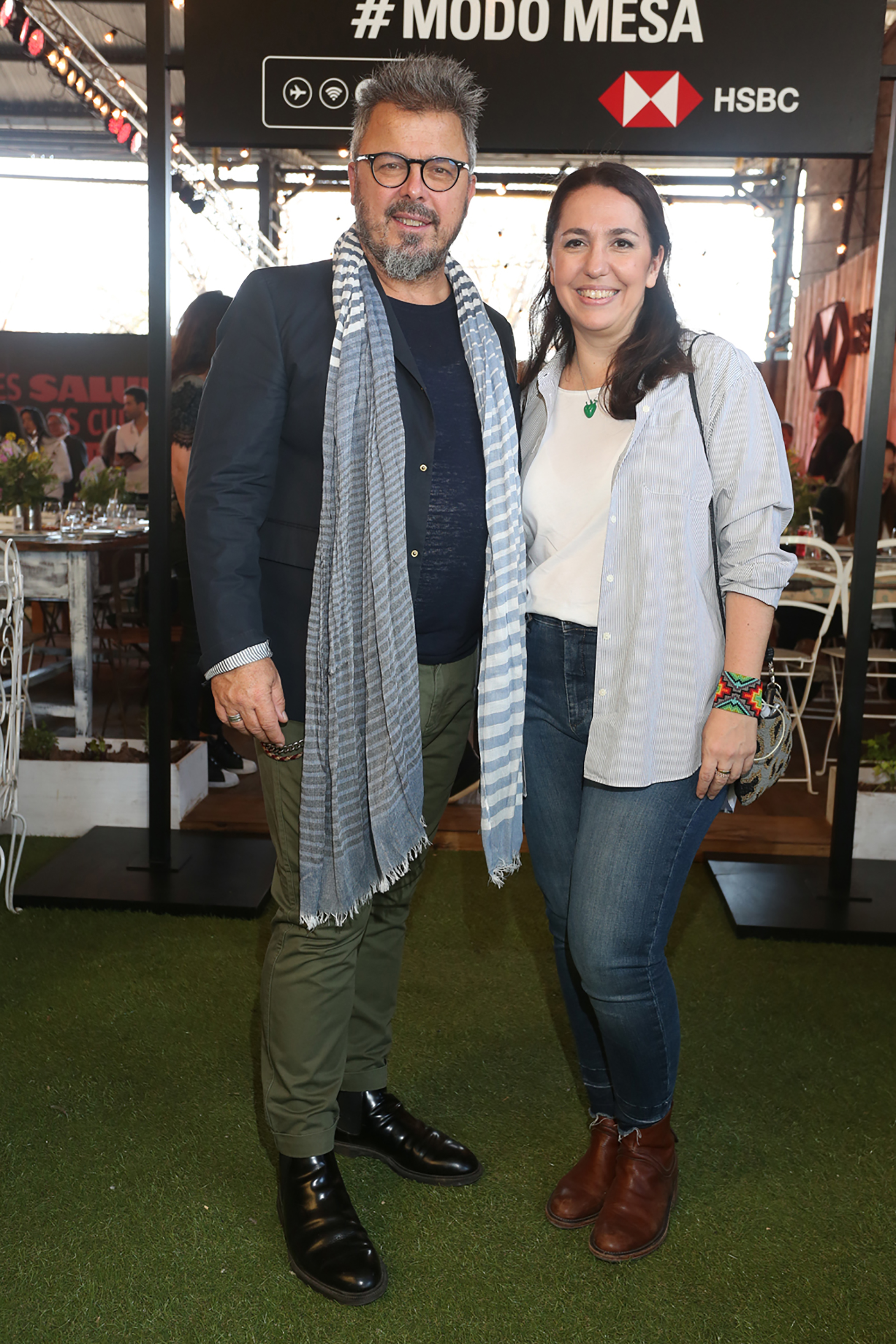 Donato de Santis y Narda Lepes en el almuerzo del pre opening de Masticar junto a HSBC