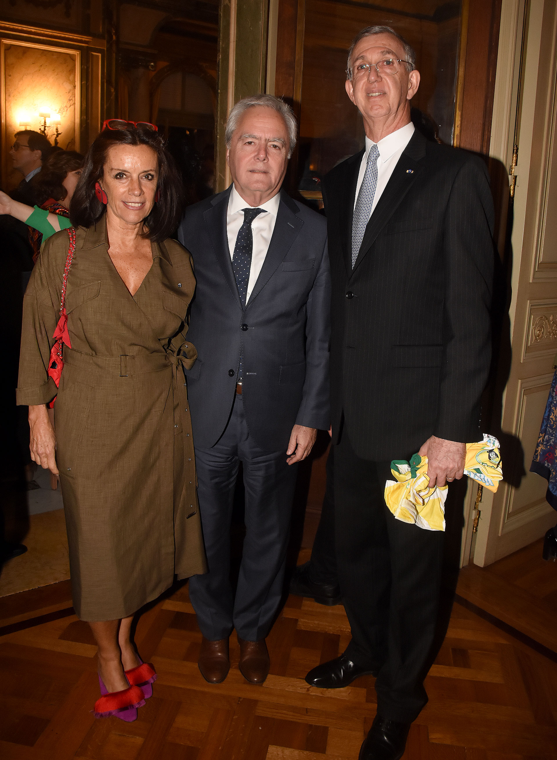 Carolina Barros (Corporación América), Federico Pinedo y el embajador Danese