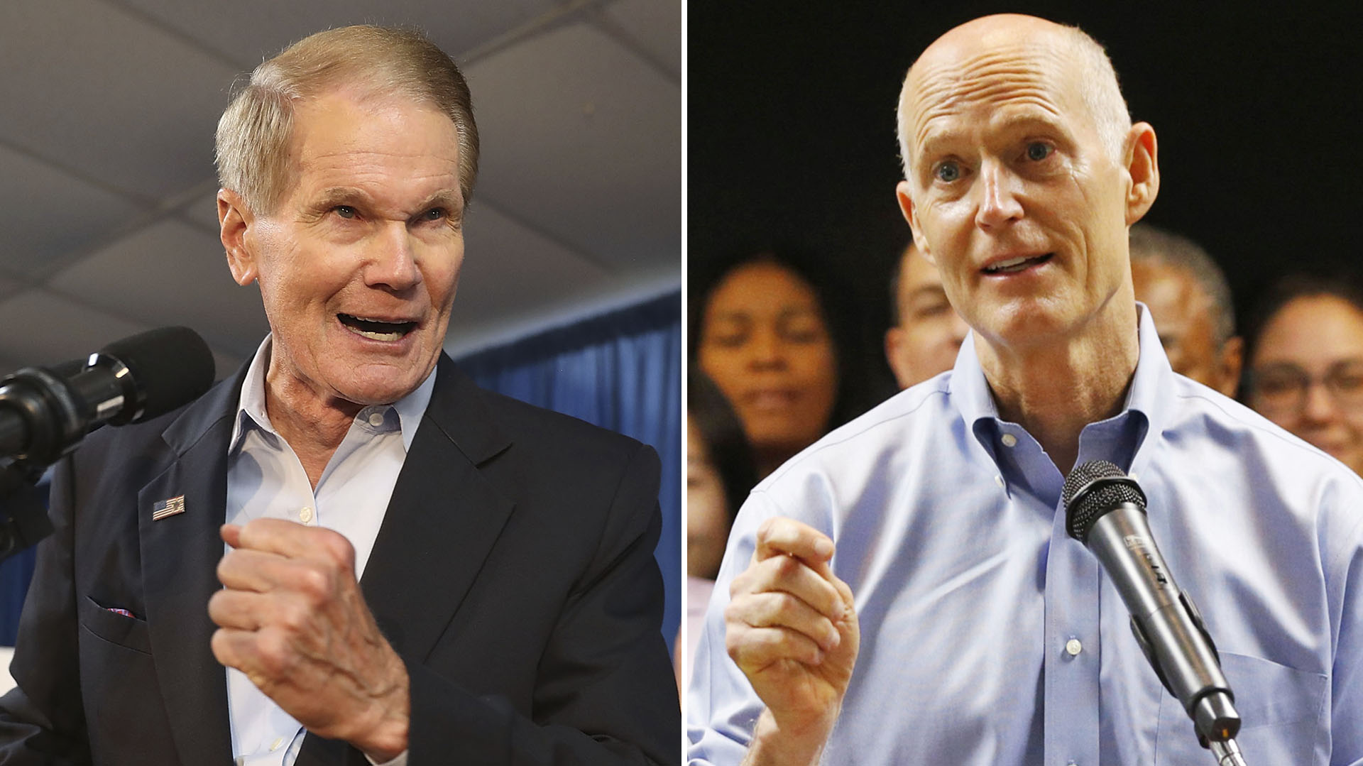 El senador Bill Nelson (Demócrata) se acerca cada vez más al gobernador Rick Scott (Republicano), que presentó una demanda por el conteo de votos en Florida