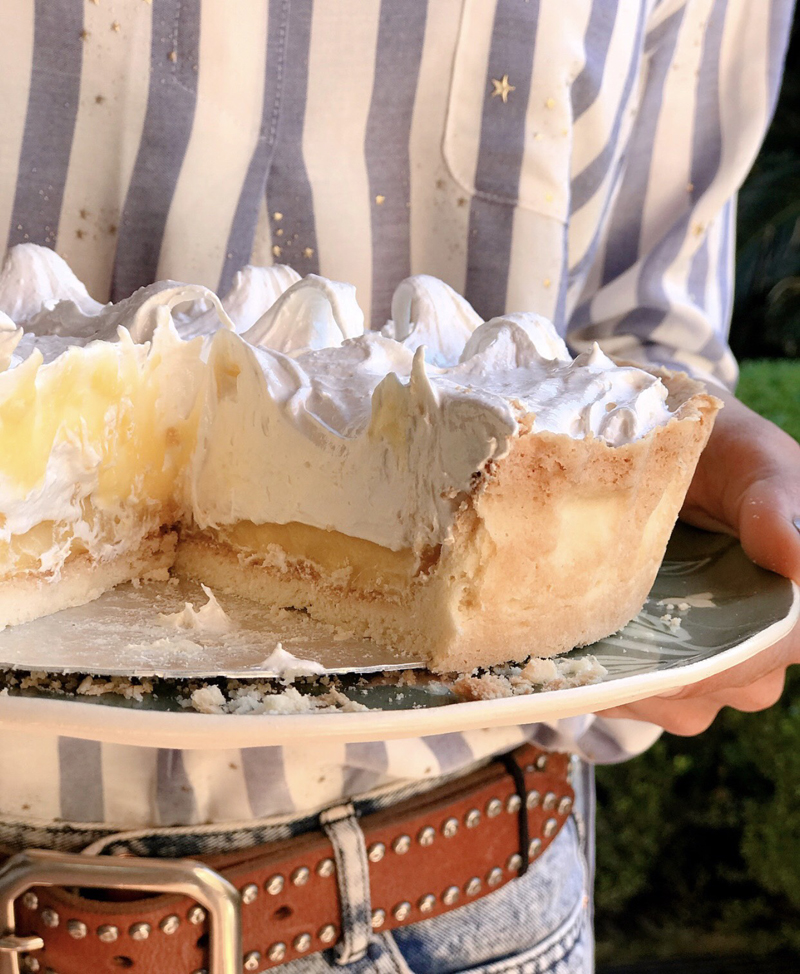 Lemon Pie, una de sus recetas estrella que la hizo especialmente para su papá. ¿La sorpresa? cambió la harina común por premezcla para repostería, sin gluten