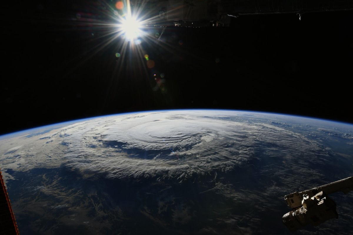 Huracán Florence. Foto: @astro_ricky desde la Estación Espacial Internacional