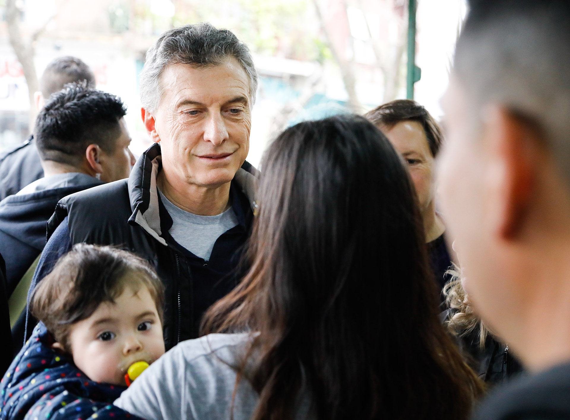 Mauricio Macri durante un timbreo en septiembre del año pasado