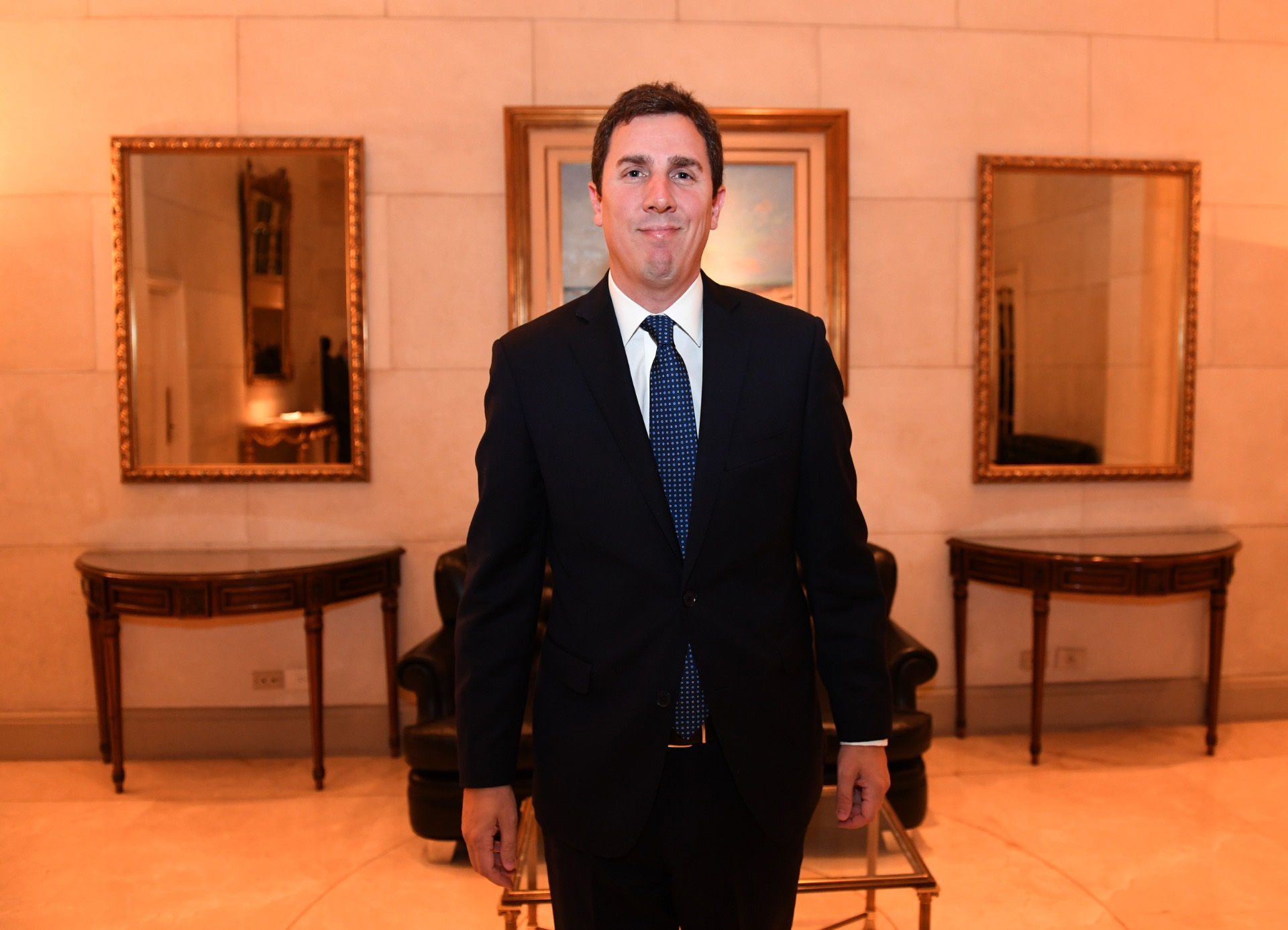 El diputado Ezequiel Fernández Langan (Cambiemos), anoche, en la Cena Ejecutiva del T20. (Maximiliano Luna)