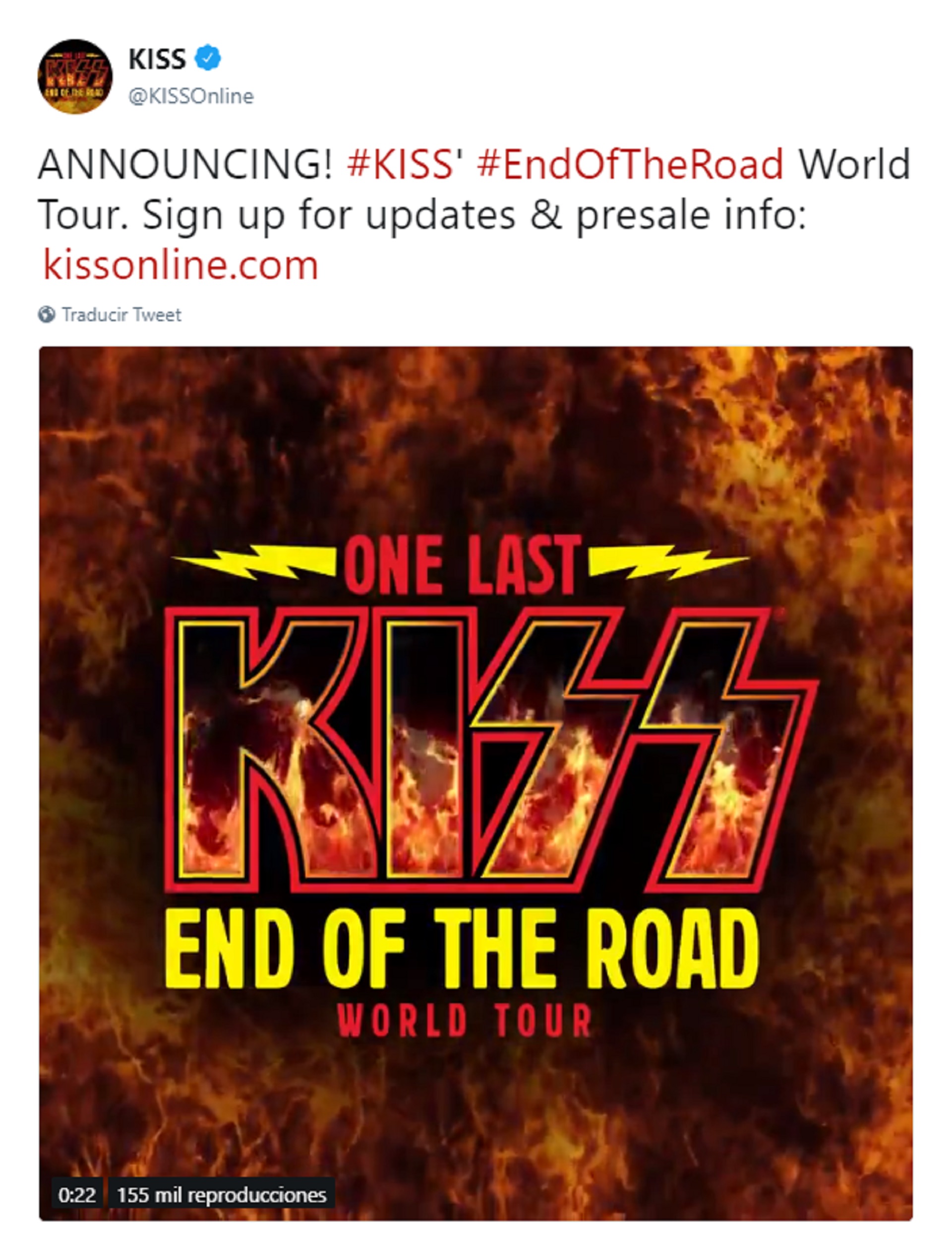 El anuncio también fue hecho desde la cuenta oficial de Twitter de la banda
