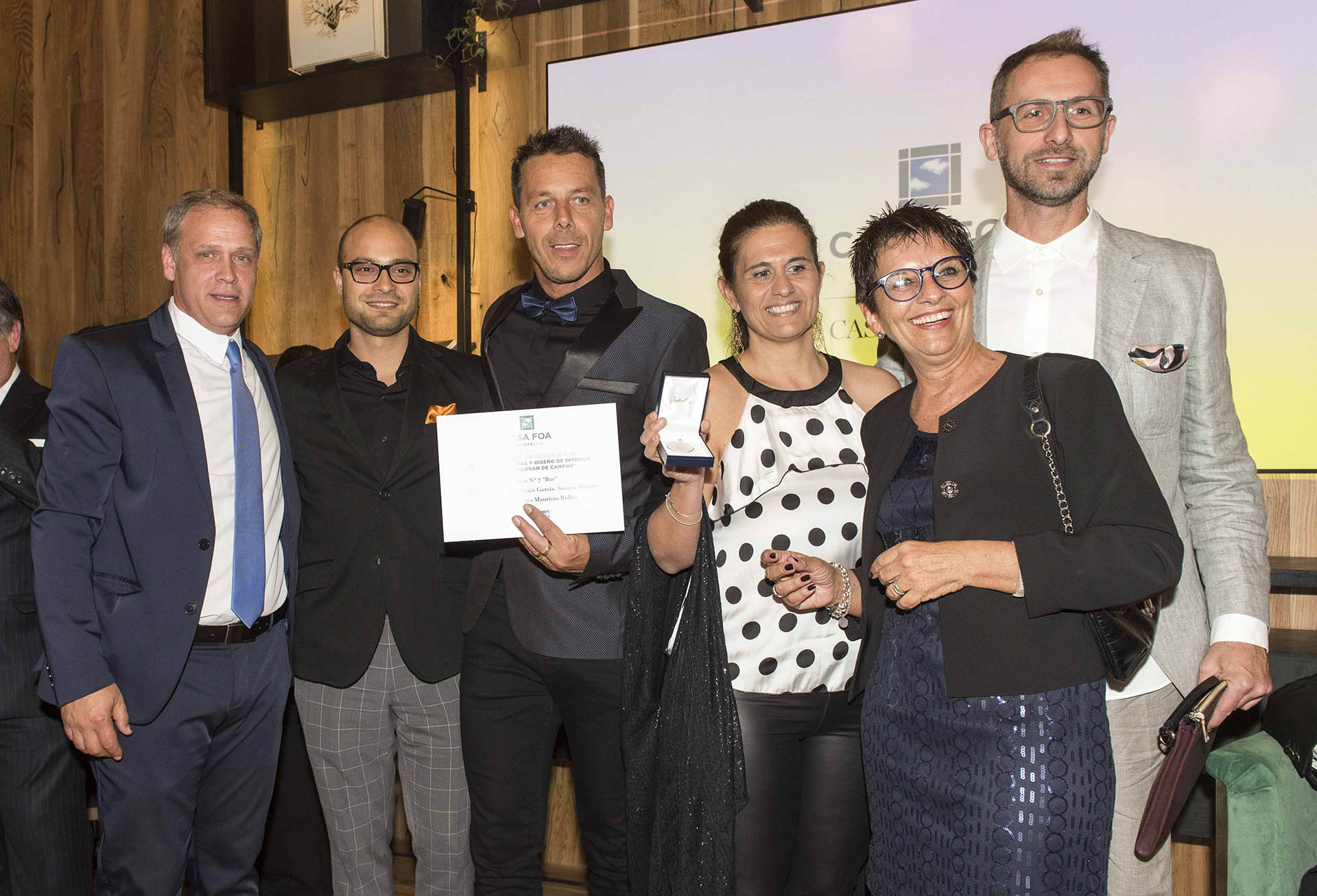 Los ganadores durante la entrega de premios de Casa FOA 2018