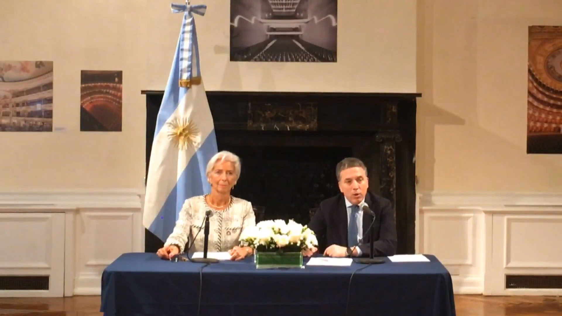 La directora ejecutiva del FMI, Christine Lagarde, y el ministro de Economía, Nicolás Dujovne