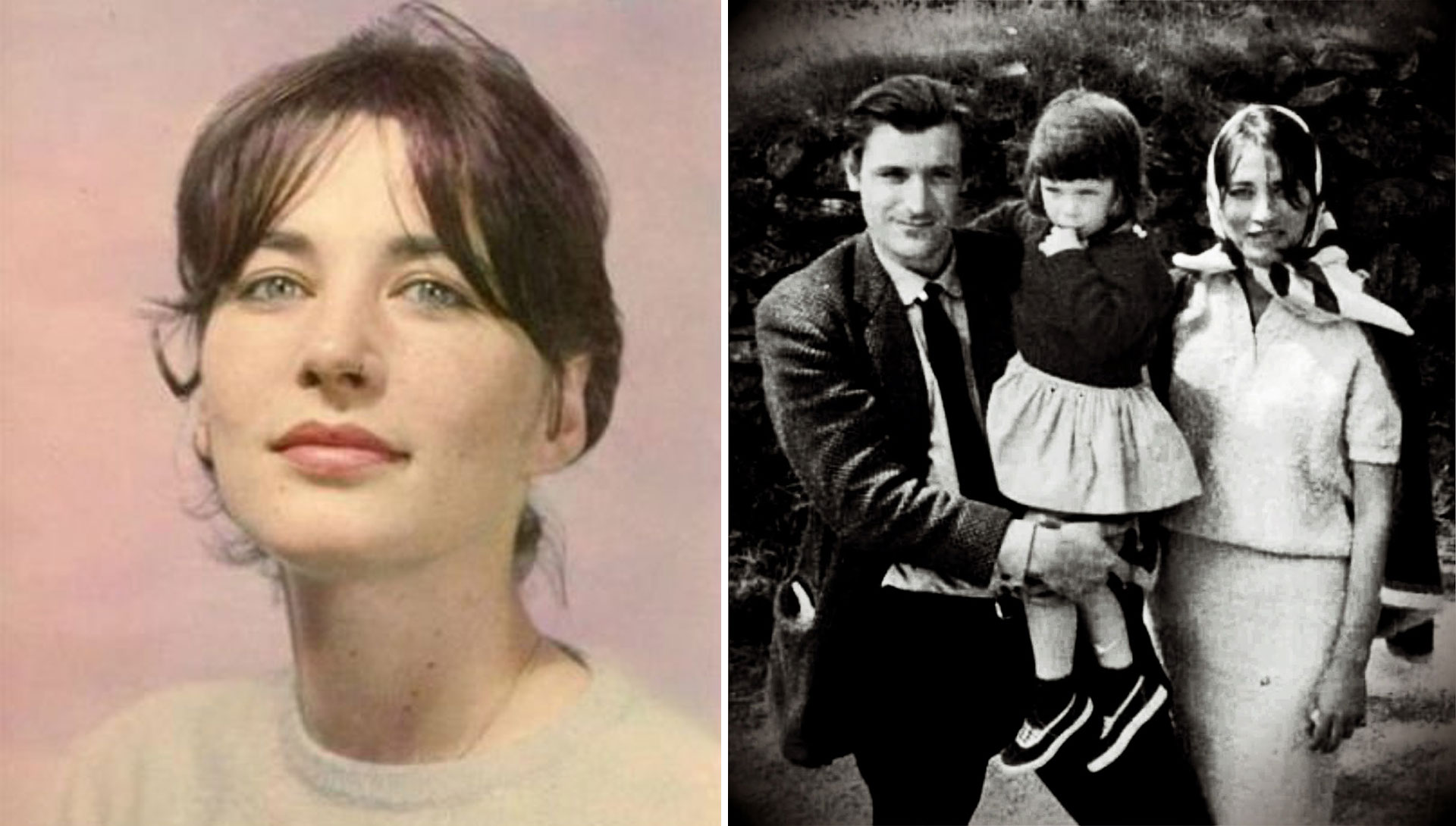 Assia Wevill y junto a Hughes y la hija que tuvieron: Shura. Wevill se suicidió y mató a su hija con el mismo método que utilizó Plath para quitarse la vida