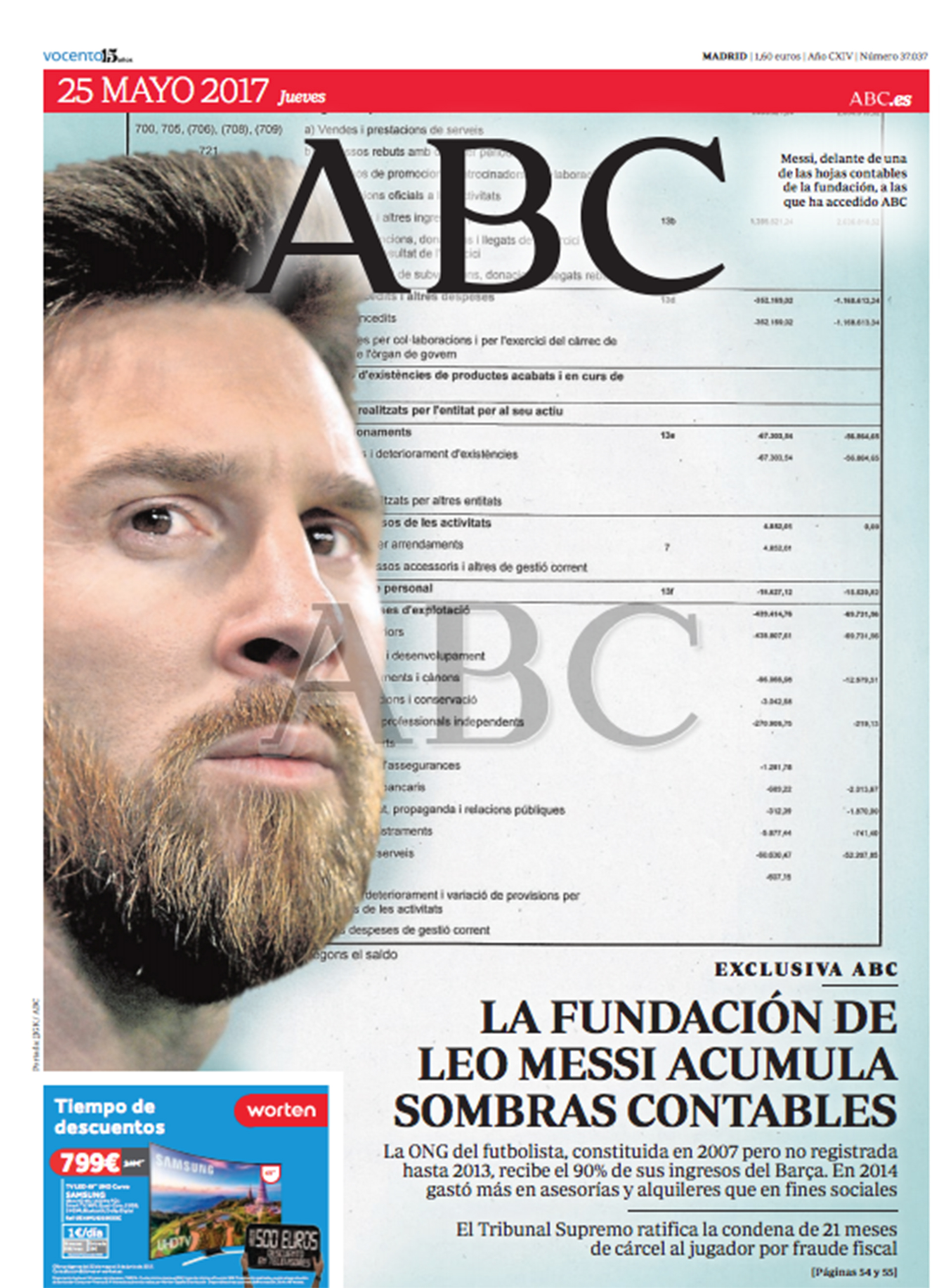 ABC Espana Tapa Fundacion messi 25 mayo 2017