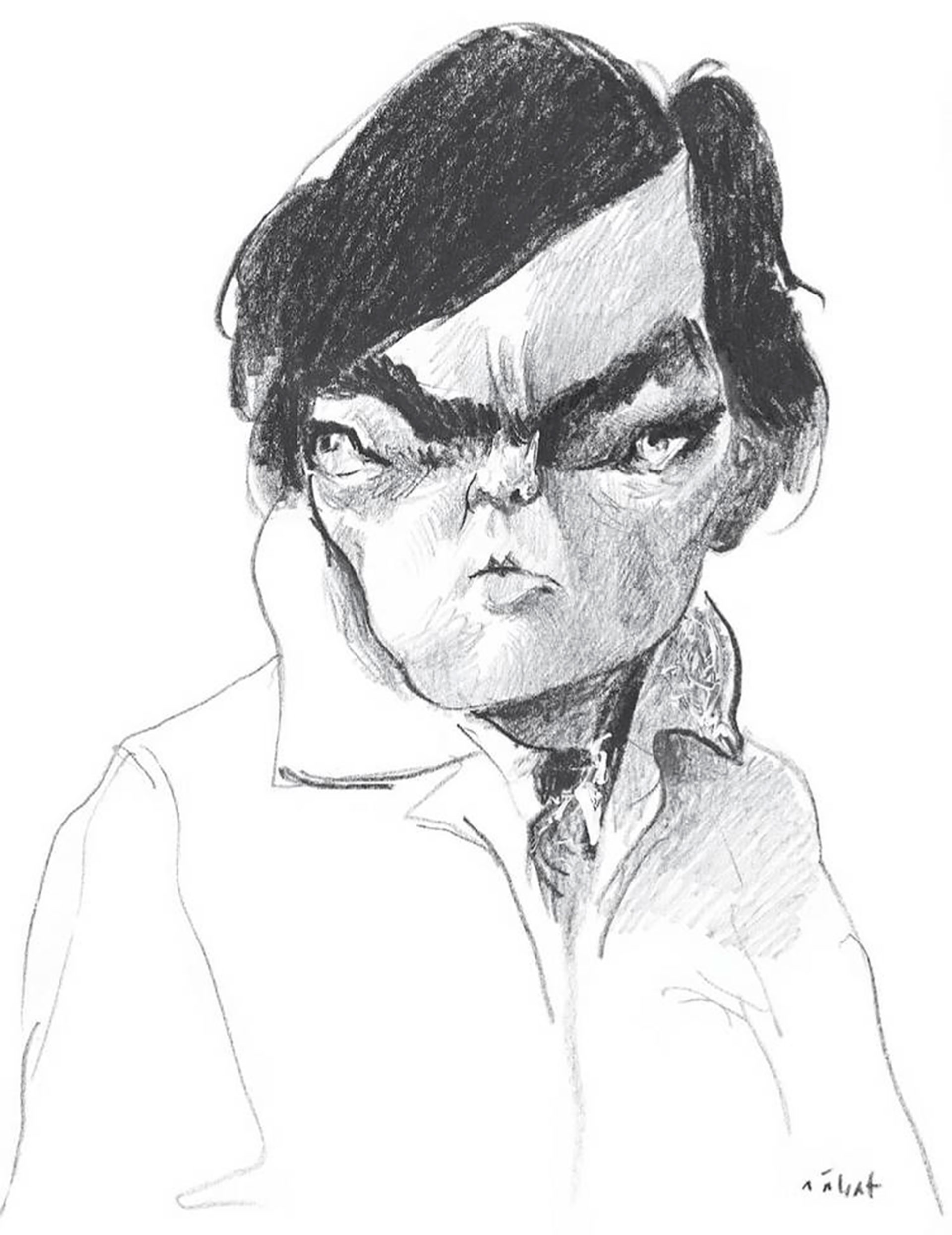 La caricatura de Julio Cortazar por Hermenegildo Sábat